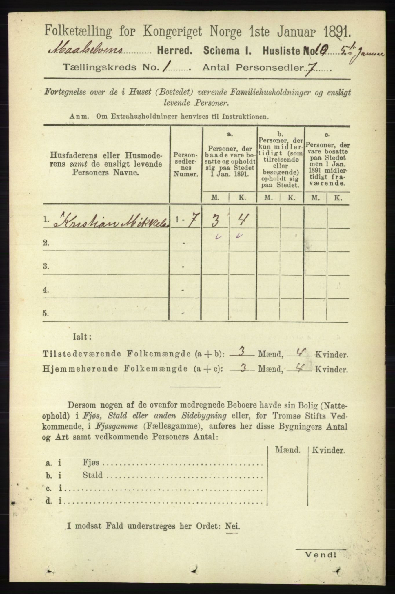 RA, 1891 census for 1924 Målselv, 1891, p. 40