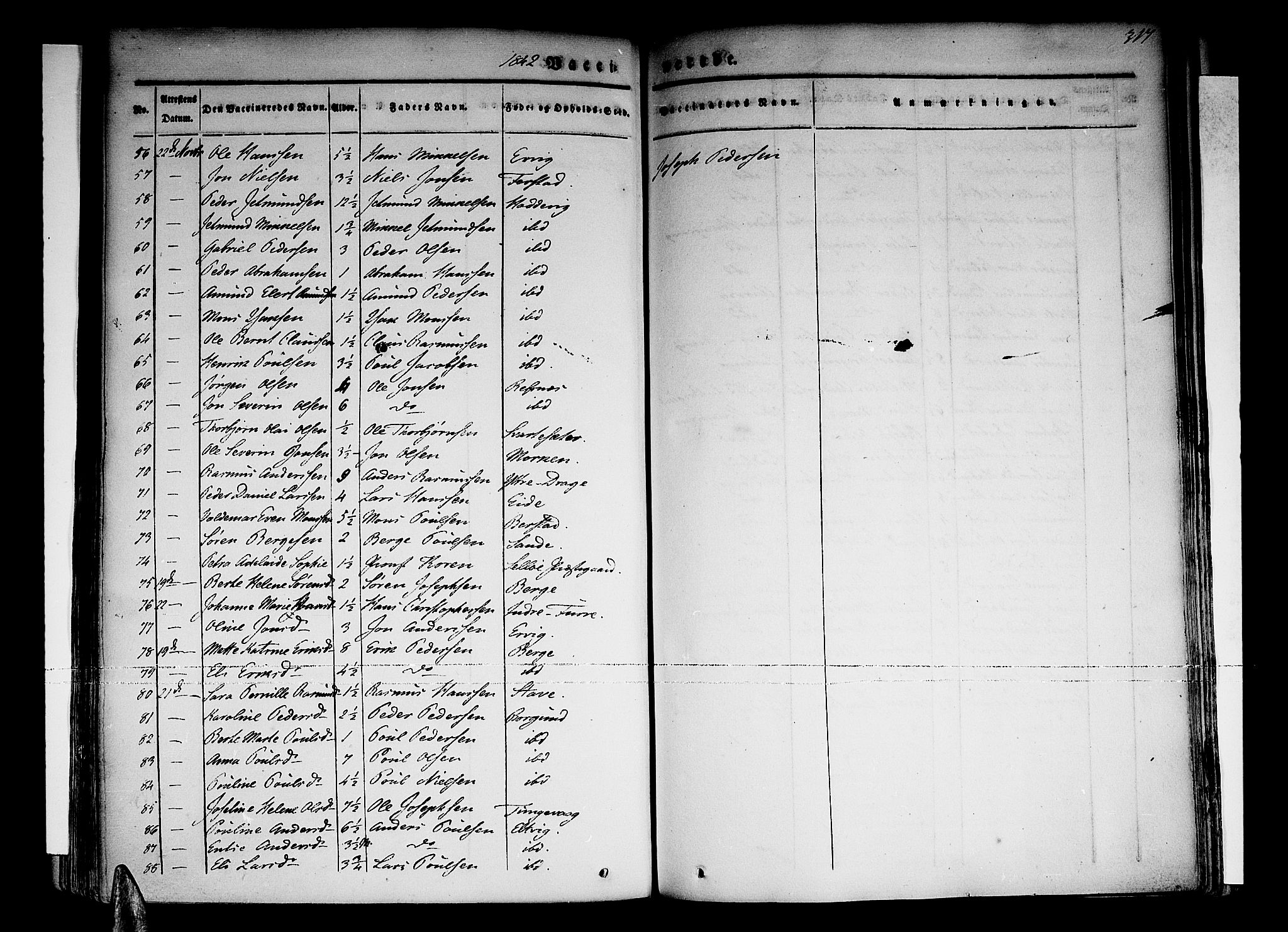 Selje sokneprestembete, SAB/A-99938/H/Ha/Haa/Haaa: Parish register (official) no. A 9, 1829-1844, p. 317