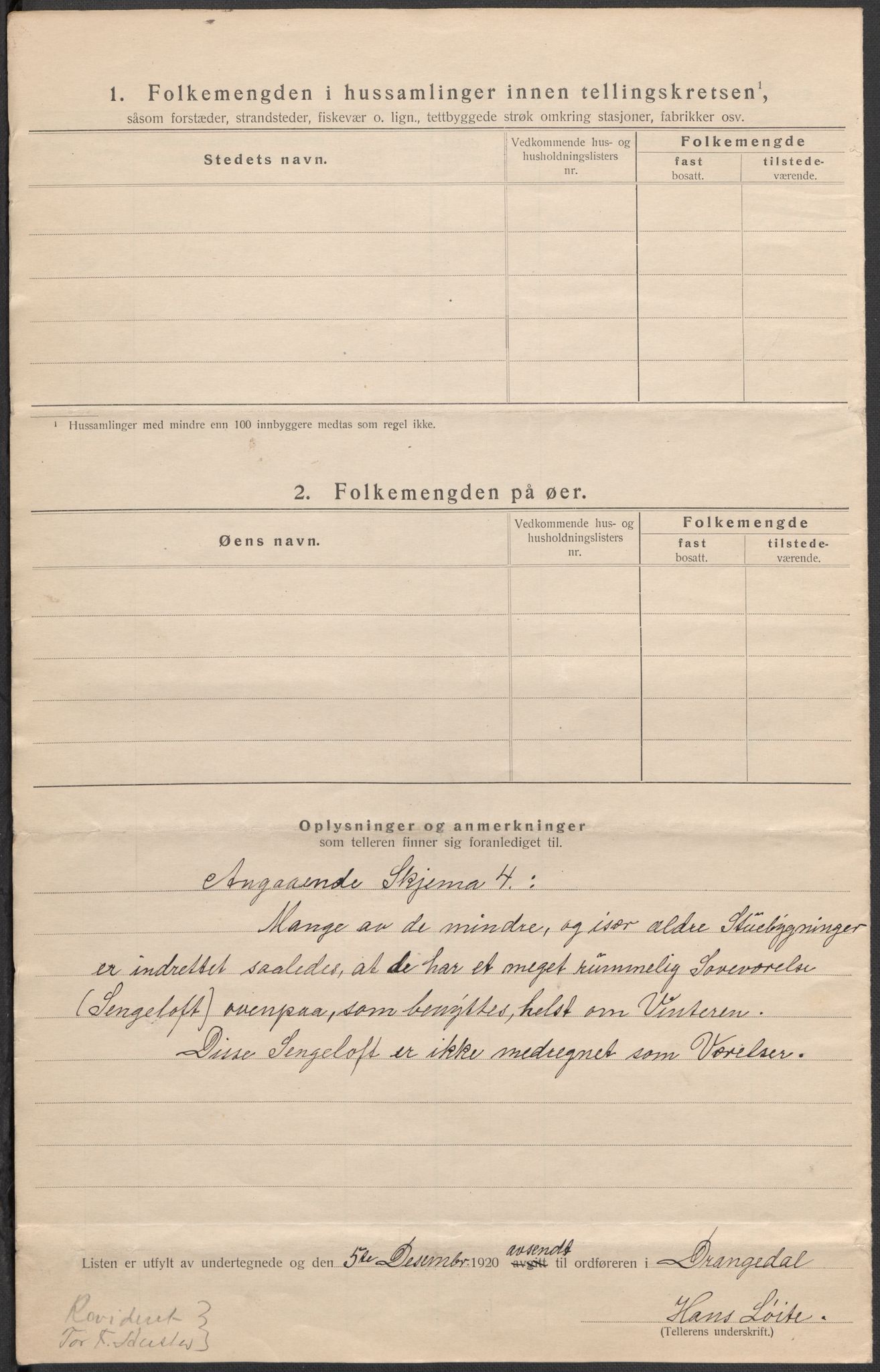 SAKO, 1920 census for Drangedal, 1920, p. 7