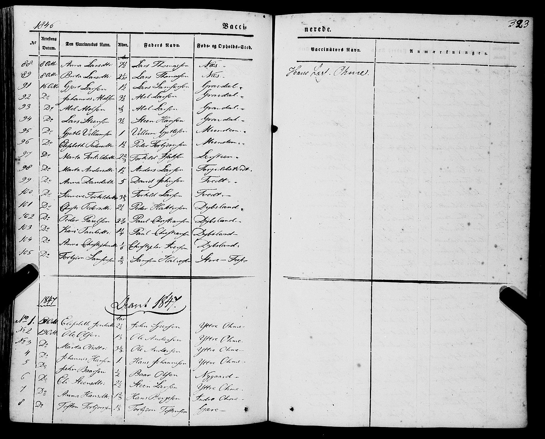 Strandebarm sokneprestembete, AV/SAB-A-78401/H/Haa: Parish register (official) no. A 7, 1844-1872, p. 323