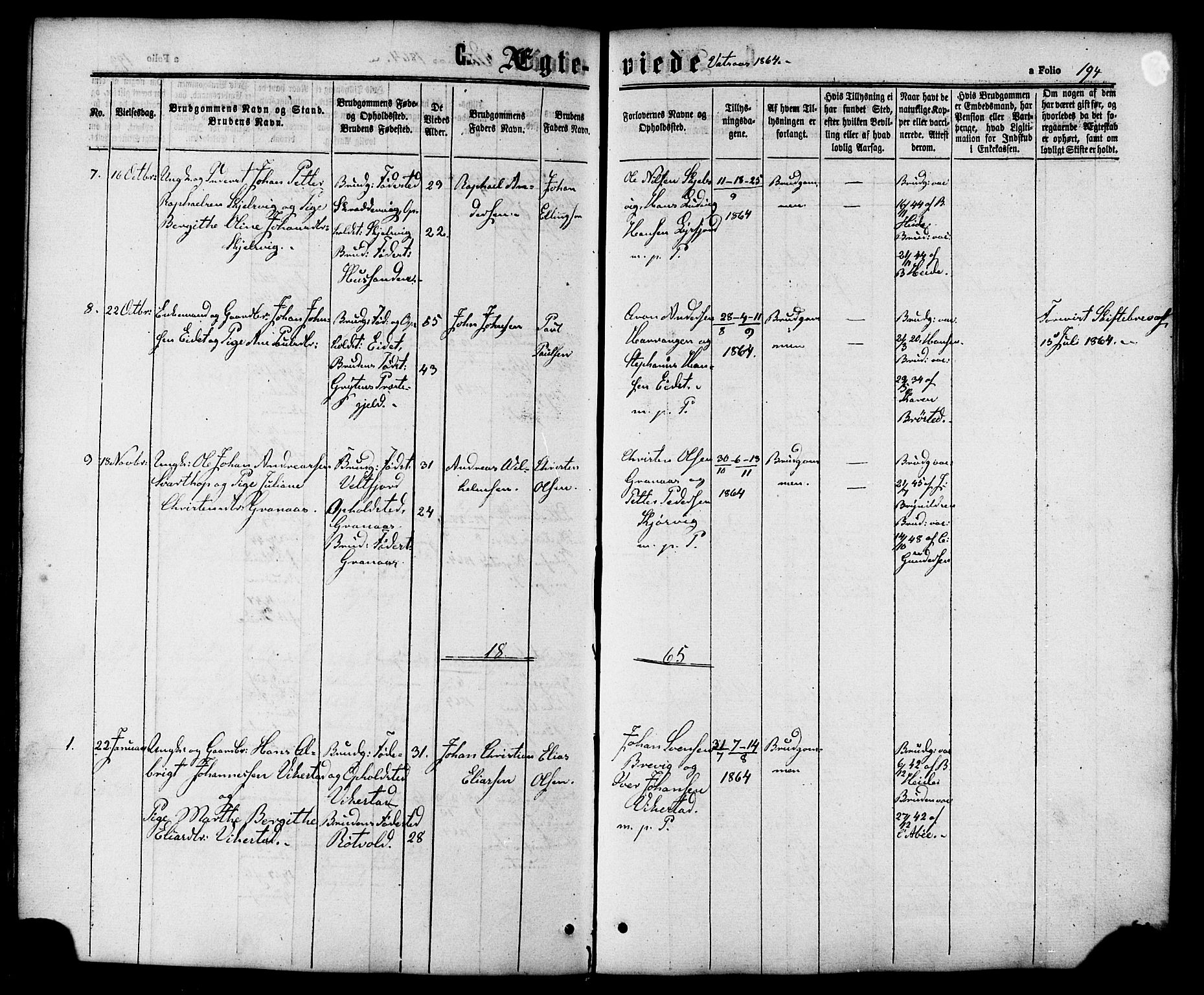 Ministerialprotokoller, klokkerbøker og fødselsregistre - Nordland, SAT/A-1459/810/L0146: Parish register (official) no. 810A08 /1, 1862-1874, p. 194
