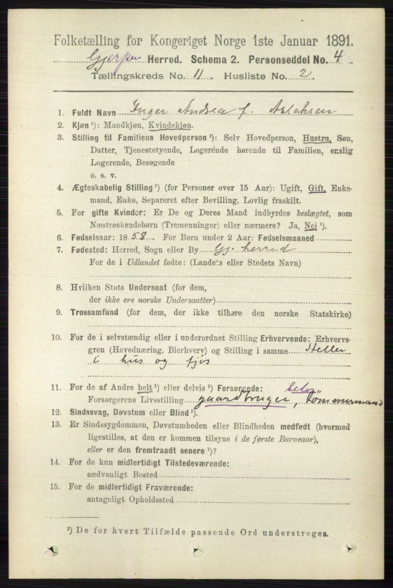 RA, 1891 census for 0812 Gjerpen, 1891, p. 6547