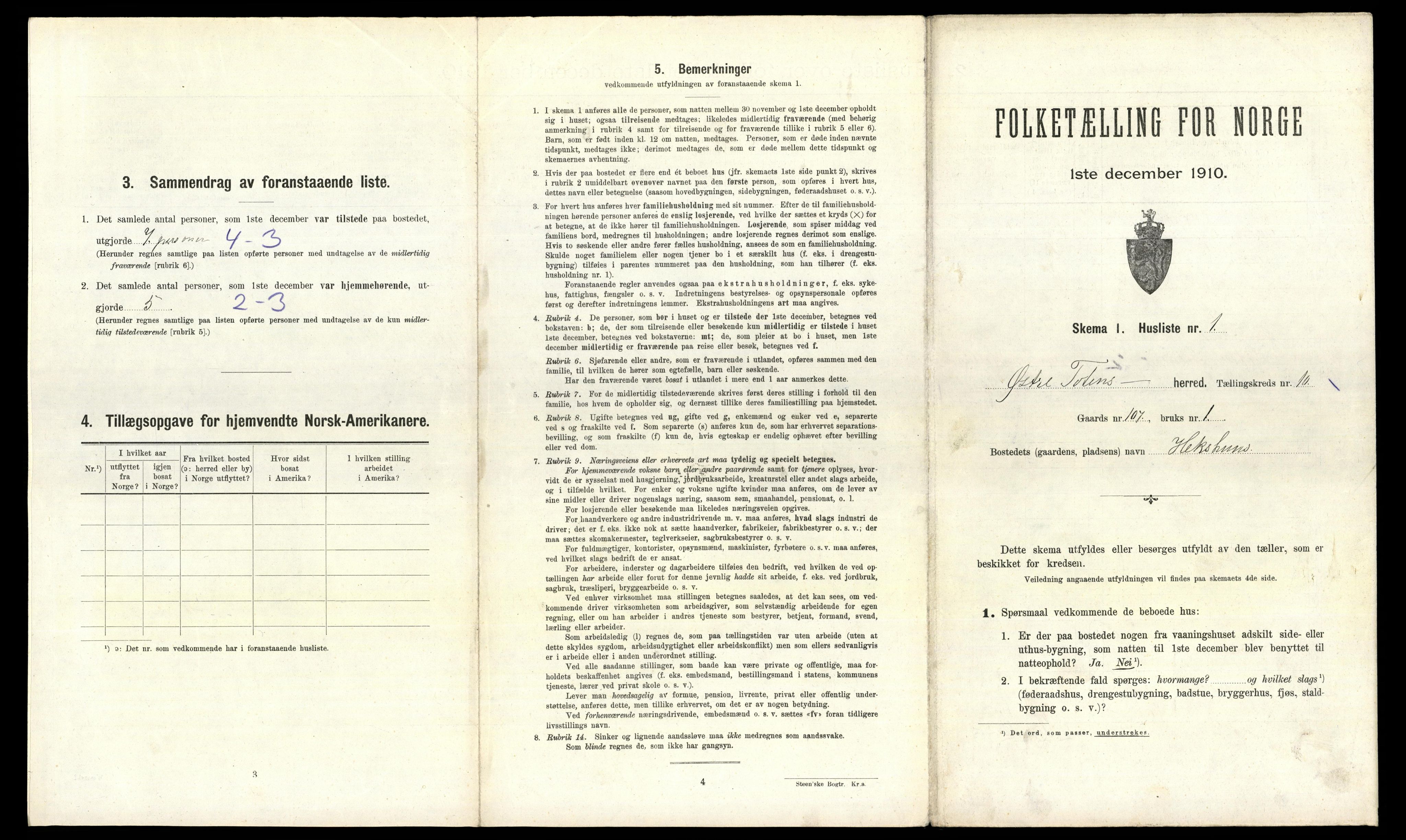 RA, 1910 census for Østre Toten, 1910, p. 2713