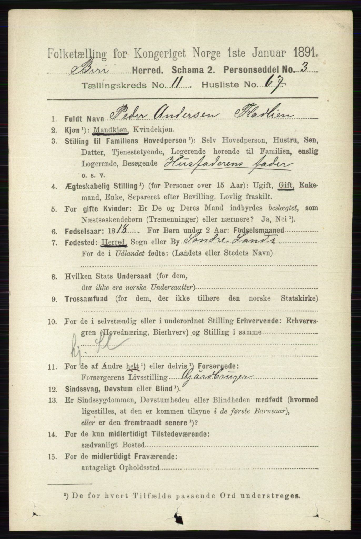 RA, 1891 census for 0525 Biri, 1891, p. 4758