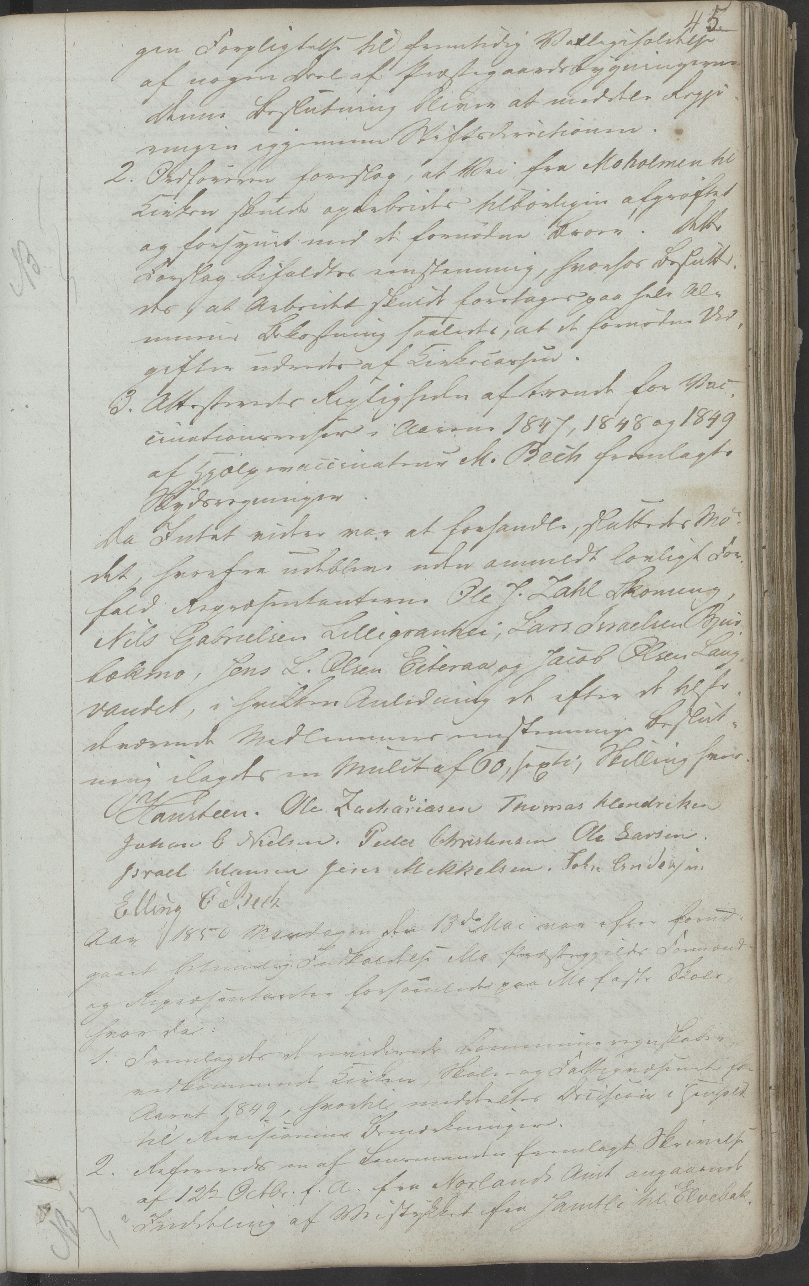 Mo kommune. Formannskapet, AIN/K-18031.150/A/Aa/L0001: Møtebok, 1838-1876, p. 45