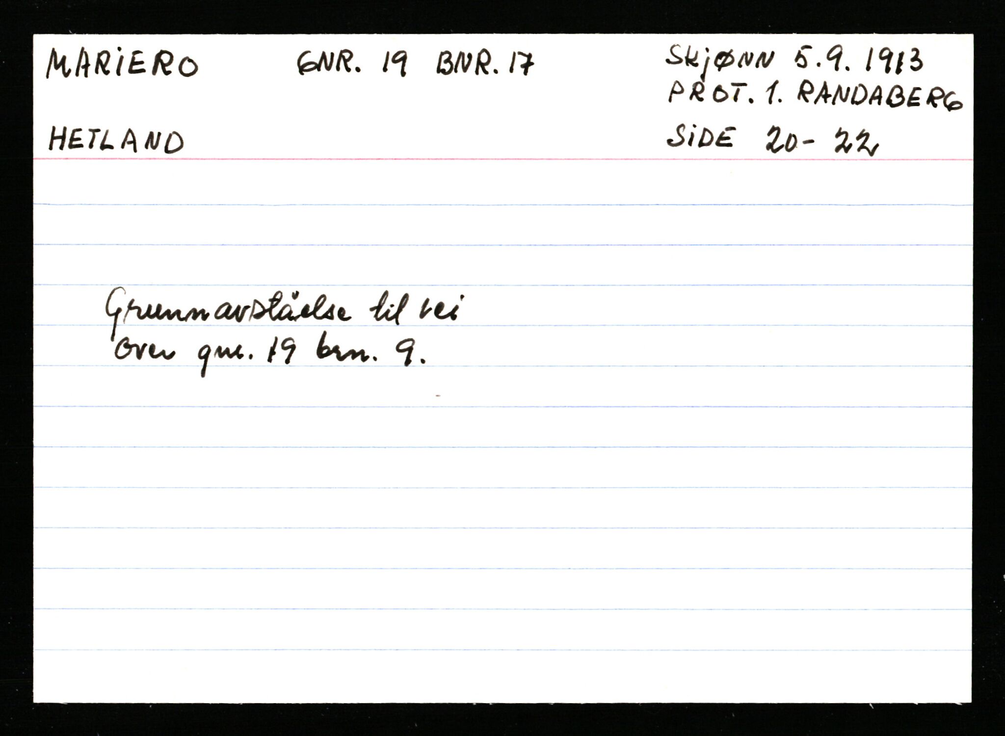 Statsarkivet i Stavanger, AV/SAST-A-101971/03/Y/Ym/L0037: Åstedskort sortert etter gårdsnavn: Lædre - Mauland, 1600-1950, p. 462