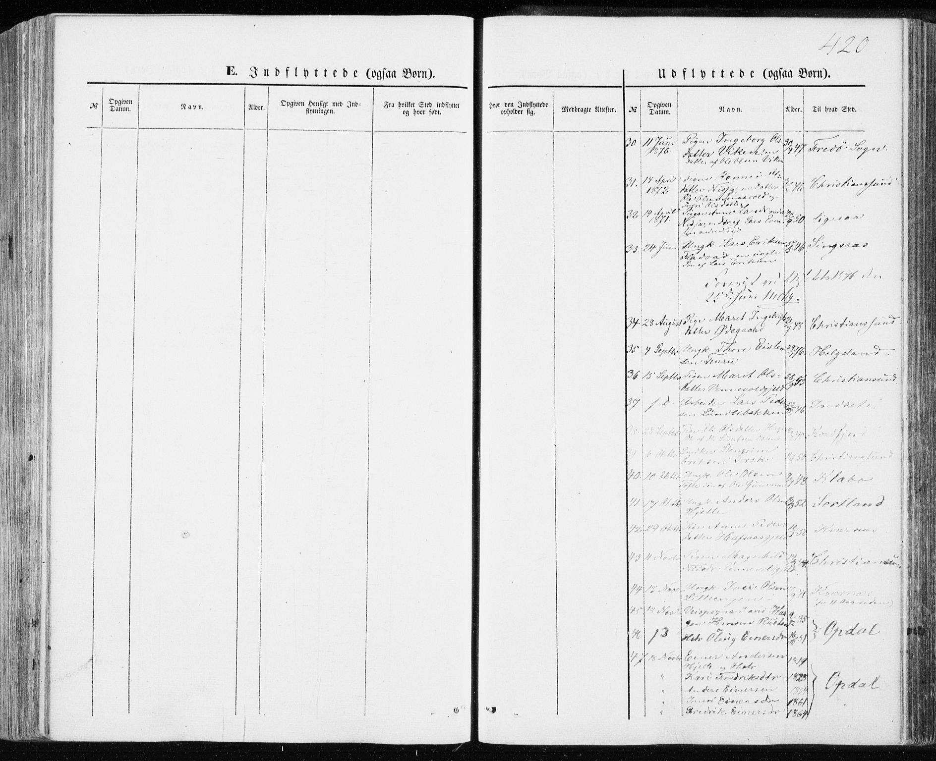 Ministerialprotokoller, klokkerbøker og fødselsregistre - Møre og Romsdal, AV/SAT-A-1454/590/L1013: Parish register (official) no. 590A05, 1847-1877, p. 420