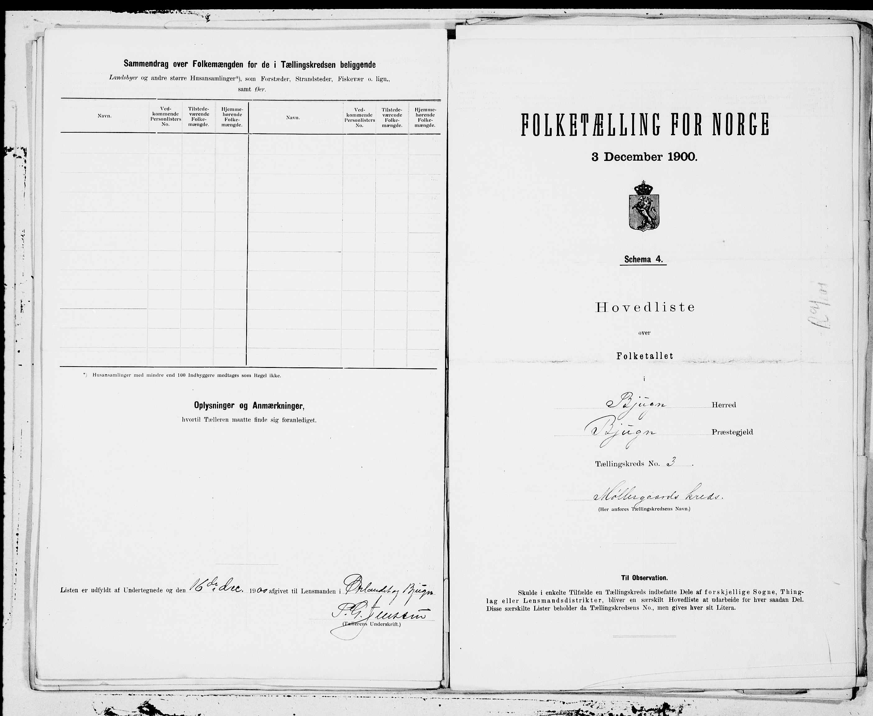 SAT, 1900 census for Bjugn, 1900, p. 6