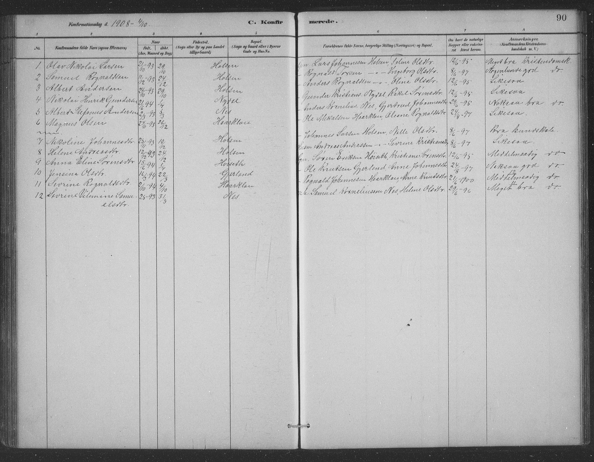 Førde sokneprestembete, AV/SAB-A-79901/H/Hab/Habc/L0002: Parish register (copy) no. C 2, 1881-1911, p. 90