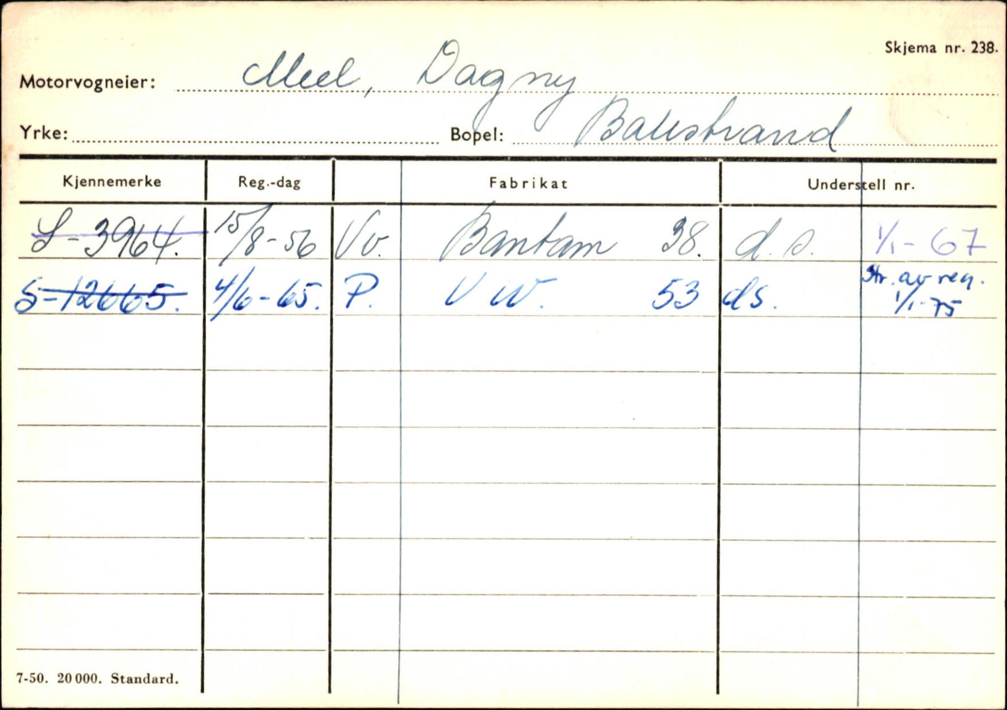 Statens vegvesen, Sogn og Fjordane vegkontor, AV/SAB-A-5301/4/F/L0132: Eigarregister Askvoll A-Å. Balestrand A-Å, 1945-1975, p. 2023