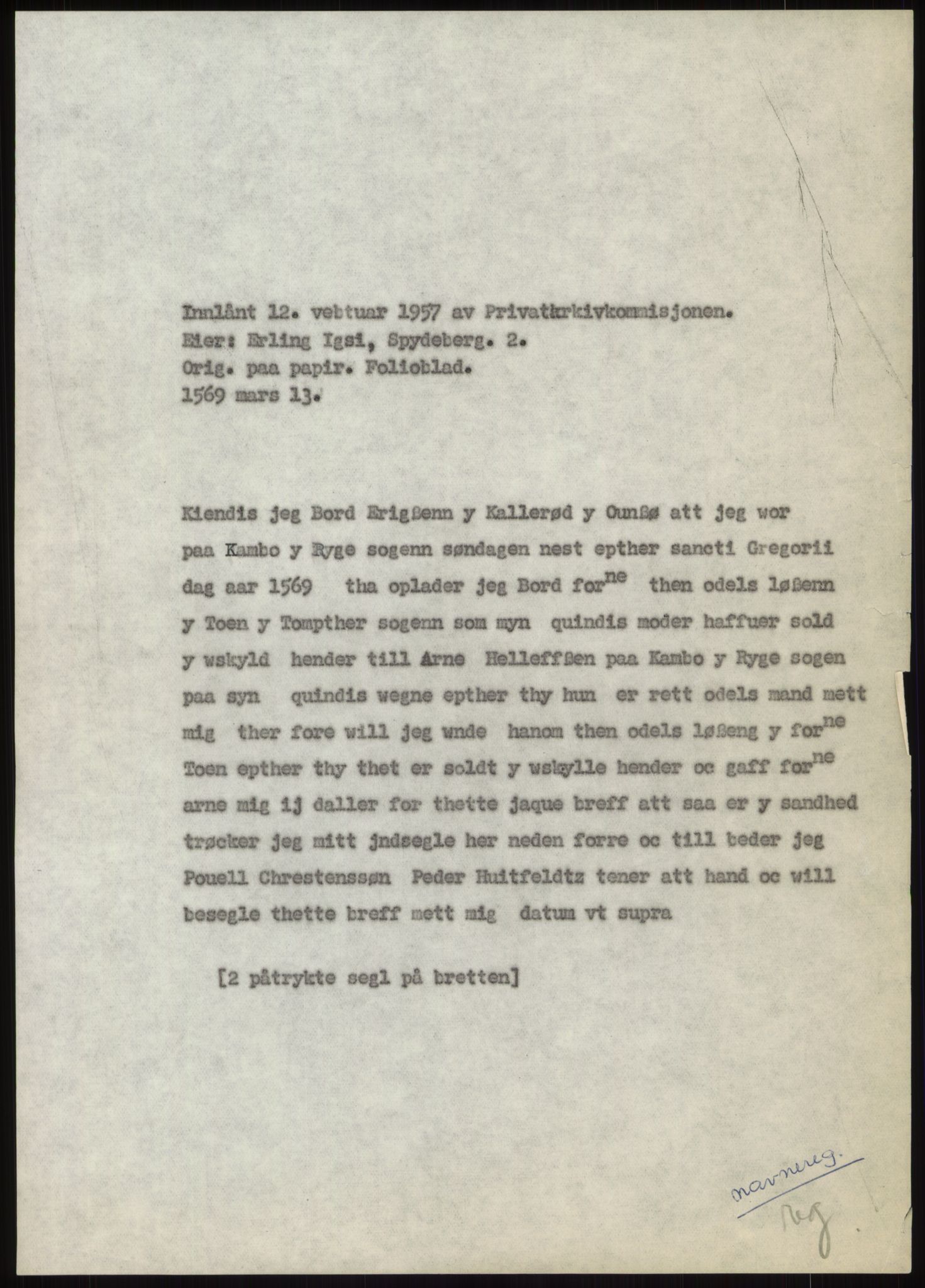 Samlinger til kildeutgivelse, Diplomavskriftsamlingen, RA/EA-4053/H/Ha, p. 356