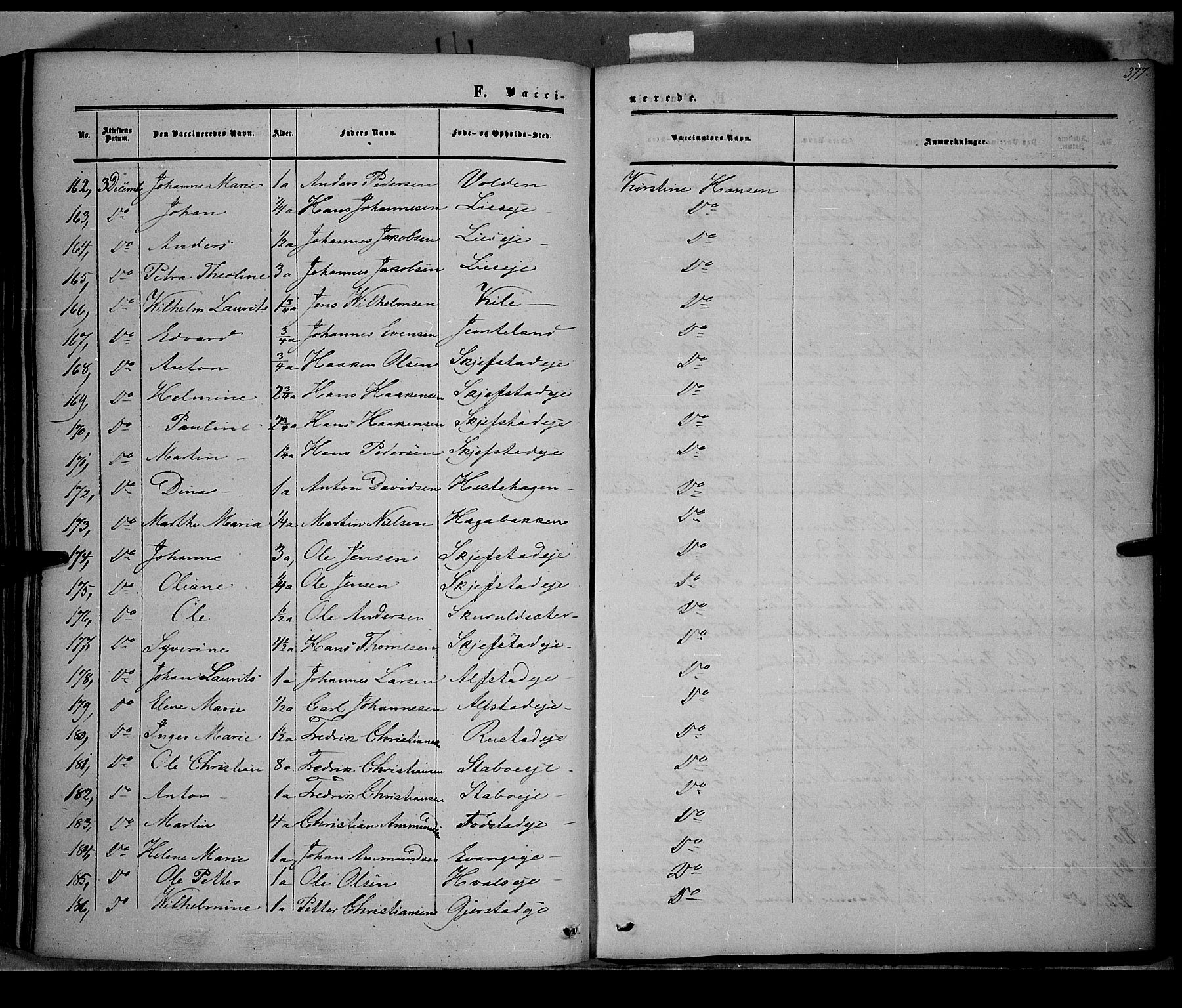 Østre Toten prestekontor, AV/SAH-PREST-104/H/Ha/Haa/L0004: Parish register (official) no. 4, 1857-1865, p. 377