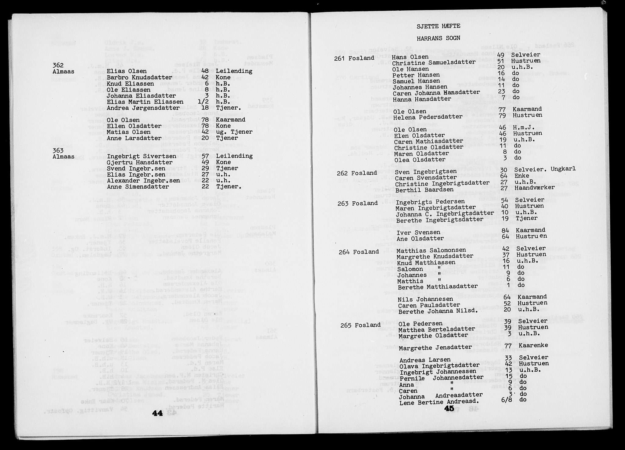 , Census 1845 for Grong, 1845, p. 23