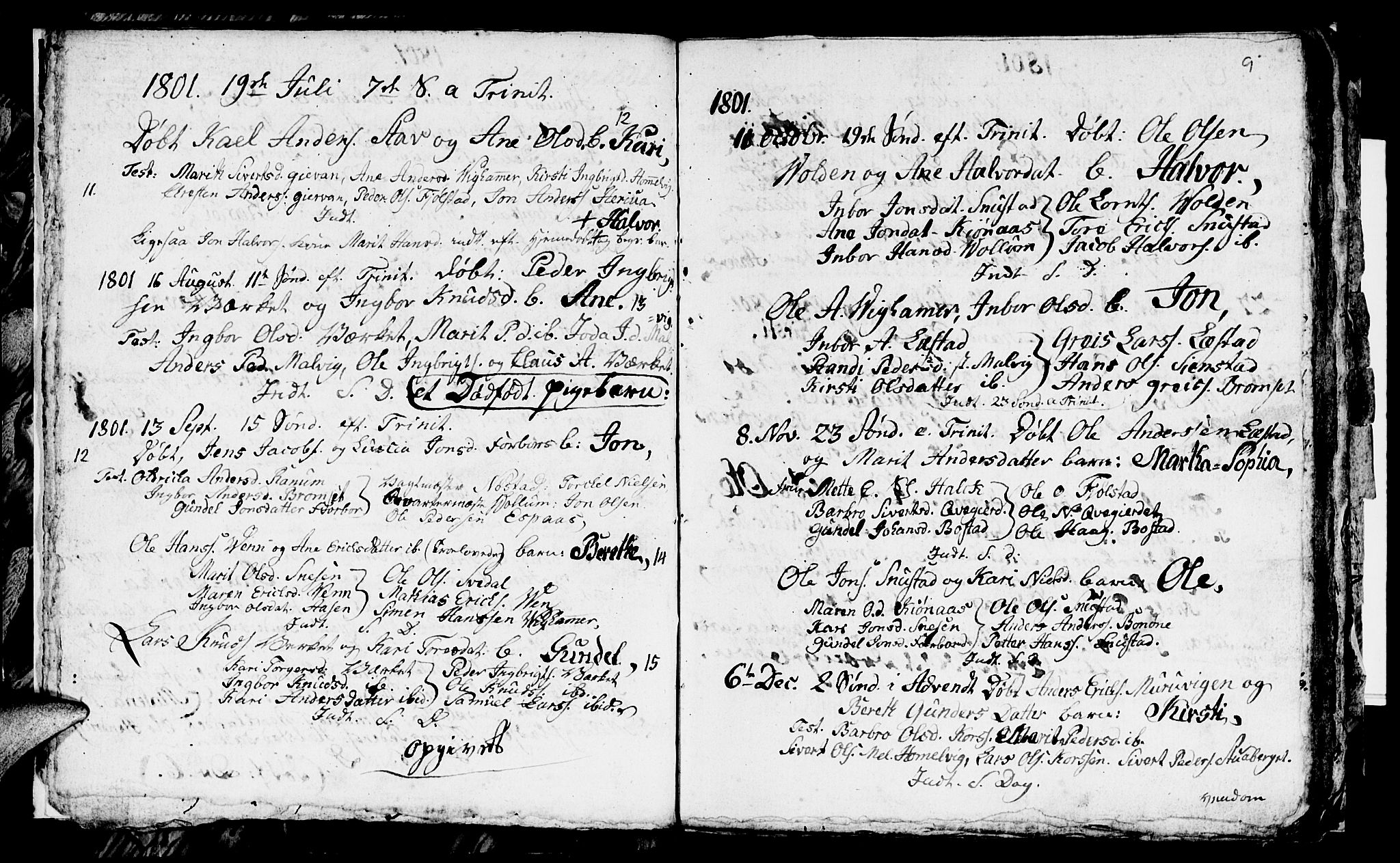 Ministerialprotokoller, klokkerbøker og fødselsregistre - Sør-Trøndelag, SAT/A-1456/616/L0419: Parish register (copy) no. 616C02, 1797-1816, p. 9