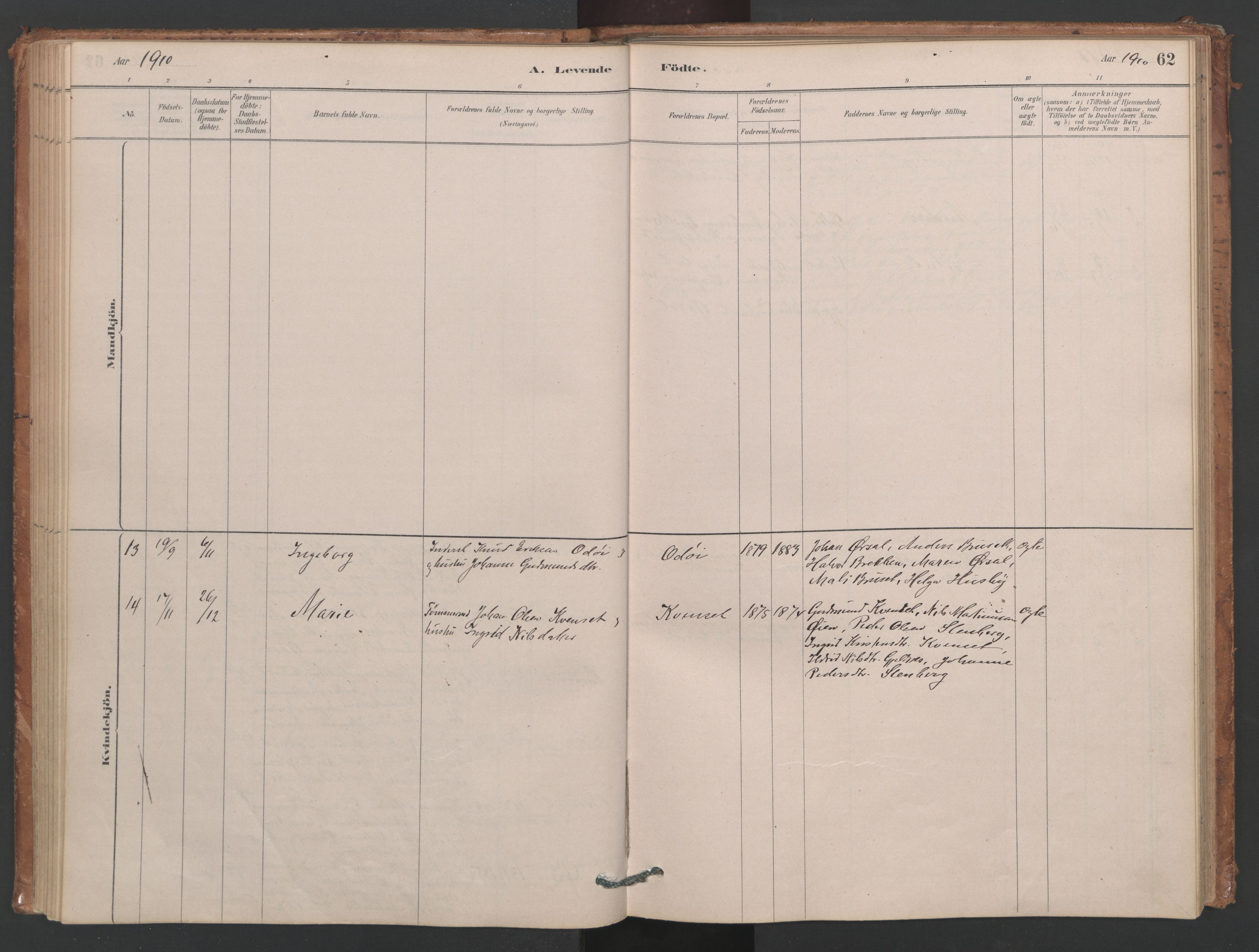 Ministerialprotokoller, klokkerbøker og fødselsregistre - Møre og Romsdal, AV/SAT-A-1454/593/L1034: Parish register (official) no. 593A01, 1879-1911, p. 62