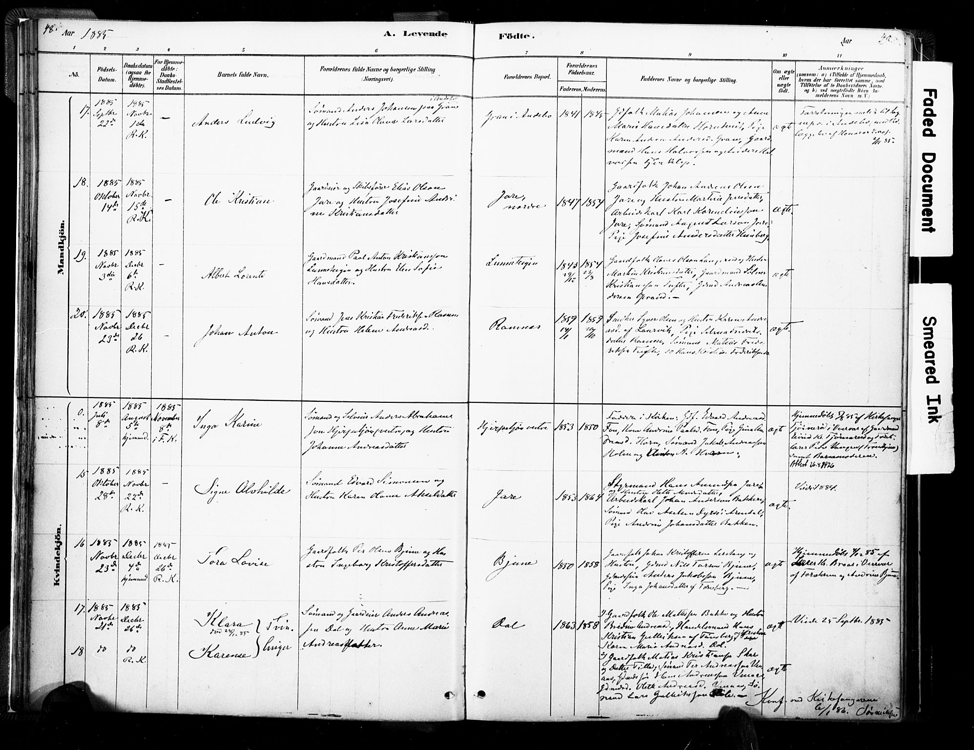 Ramnes kirkebøker, SAKO/A-314/F/Fa/L0007: Parish register (official) no. I 7, 1878-1895, p. 48-49