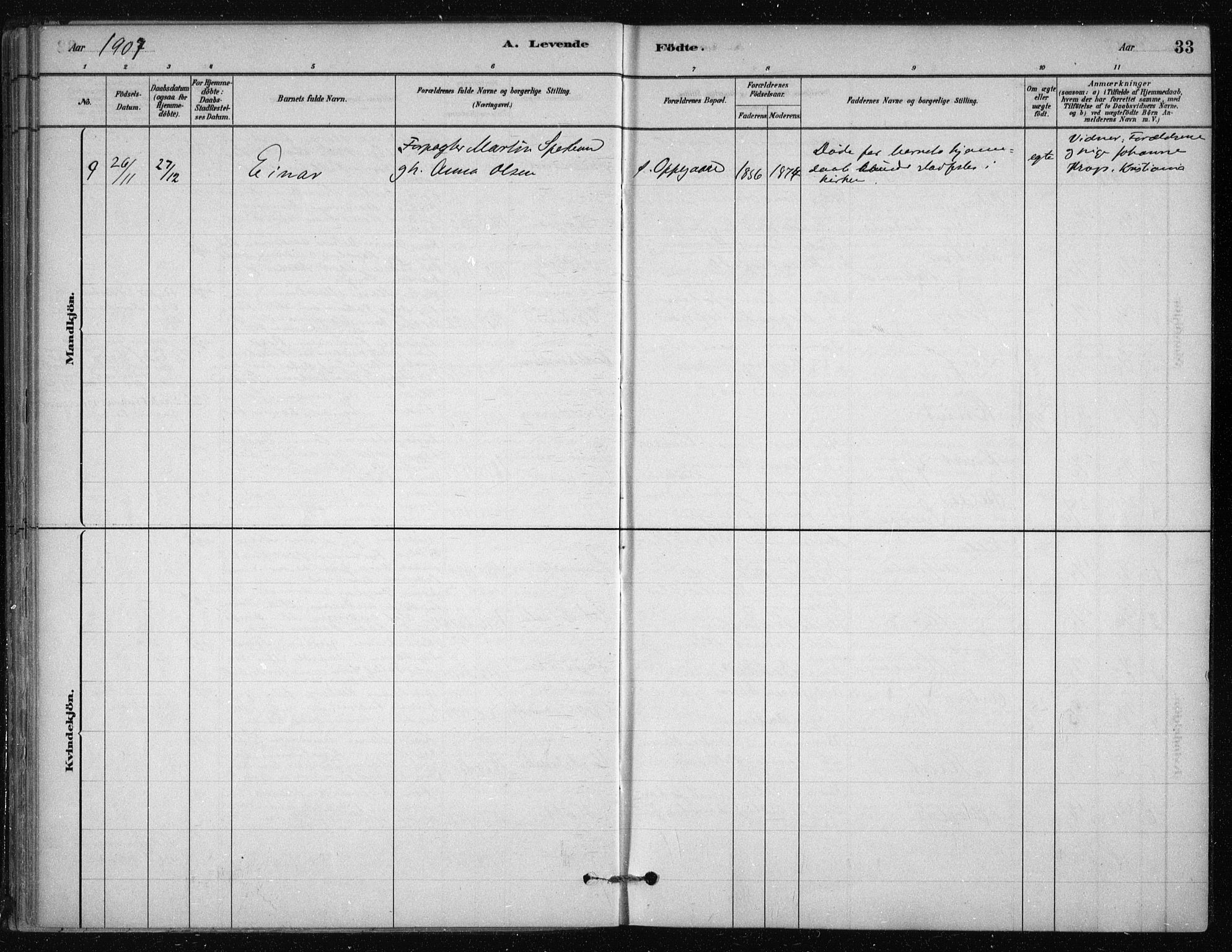Nesodden prestekontor Kirkebøker, SAO/A-10013/F/Fb/L0001: Parish register (official) no. II 1, 1880-1915, p. 33