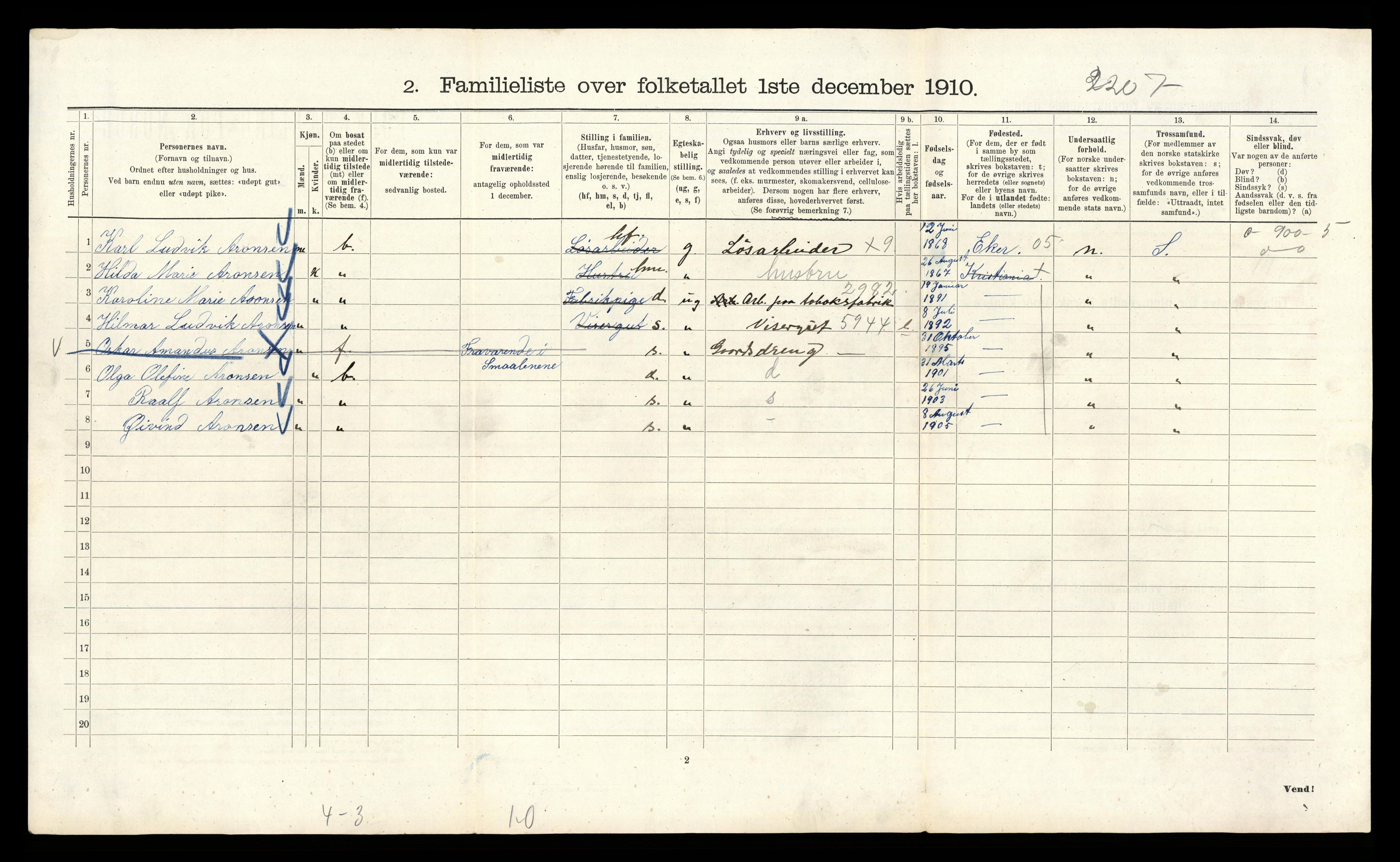 RA, 1910 census for Kristiania, 1910, p. 63468