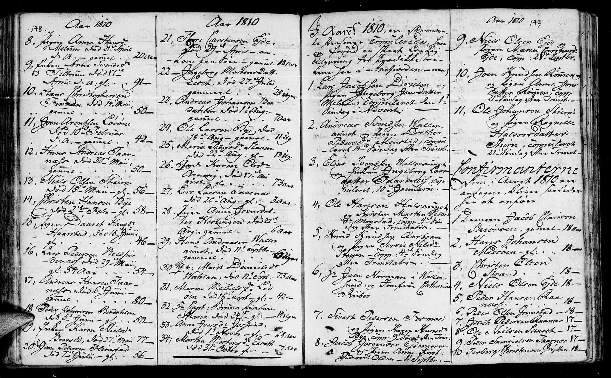 Ministerialprotokoller, klokkerbøker og fødselsregistre - Sør-Trøndelag, SAT/A-1456/655/L0674: Parish register (official) no. 655A03, 1802-1826, p. 148-149