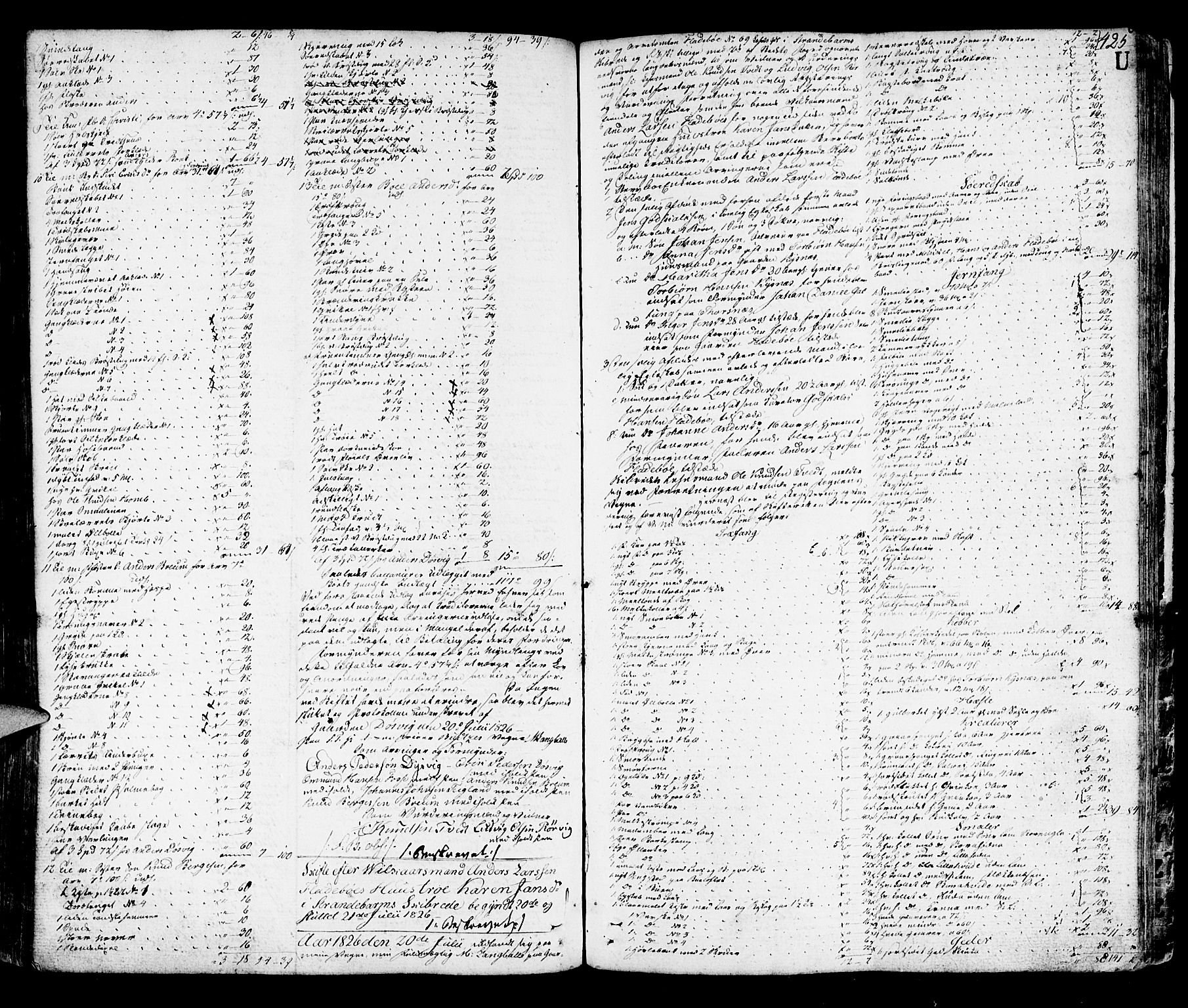 Sunnhordland sorenskrivar, SAB/A-2401/1/H/Ha/Haa/L0014: Skifteprotokollar. Register i protokoll, 1819-1826, p. 424b-425a