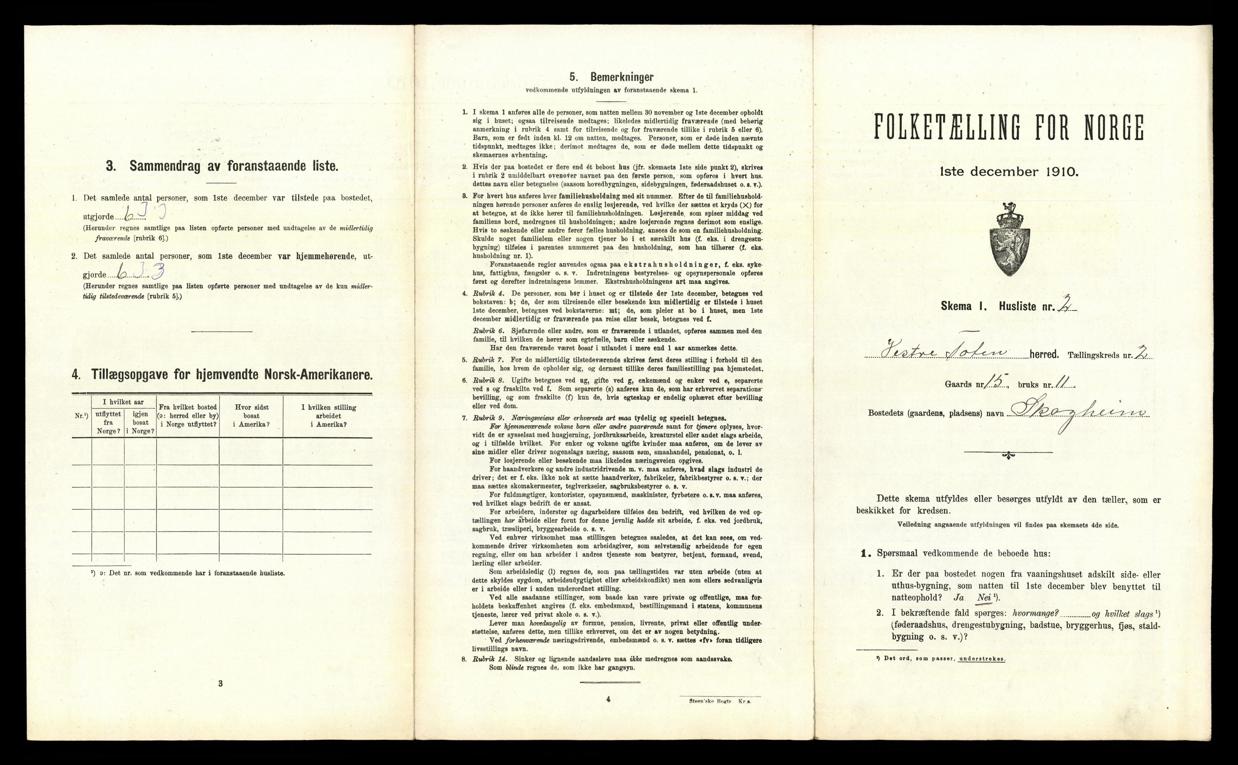 RA, 1910 census for Vestre Toten, 1910, p. 251