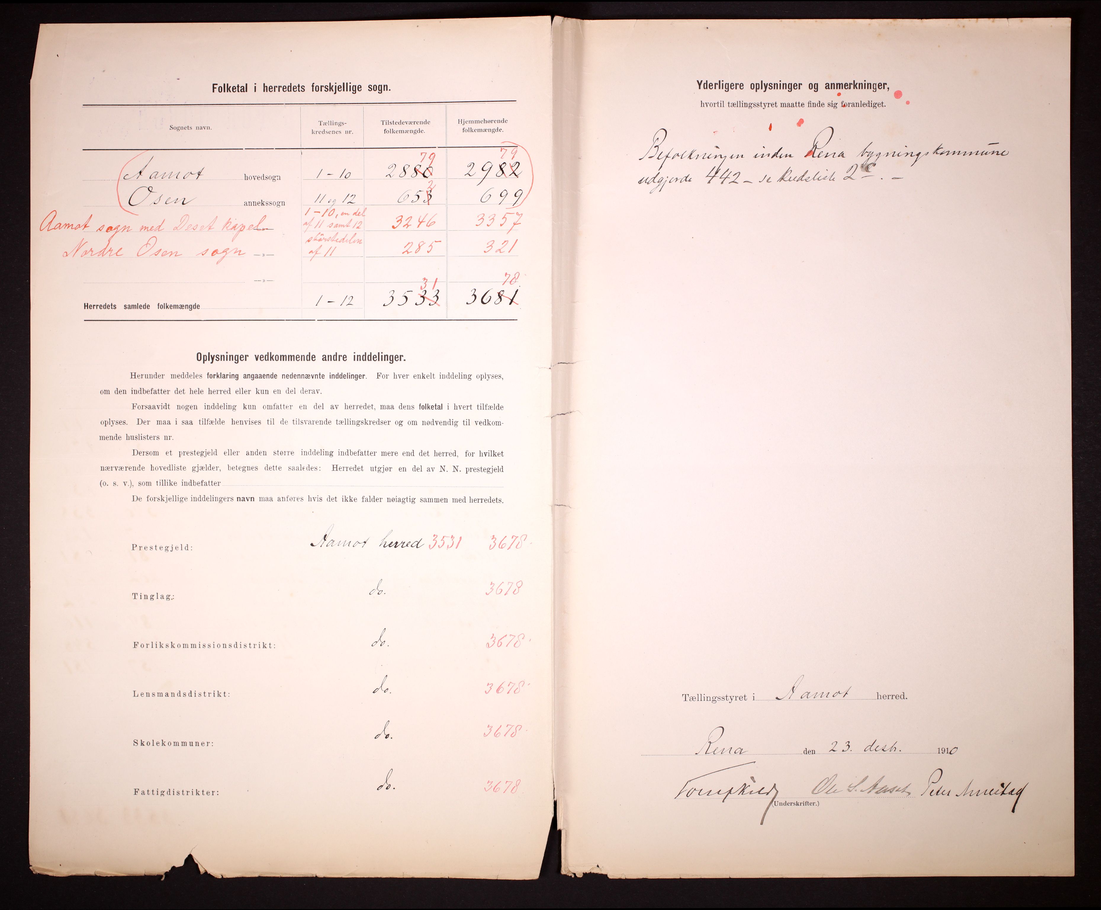 RA, 1910 census for Åmot, 1910, p. 3