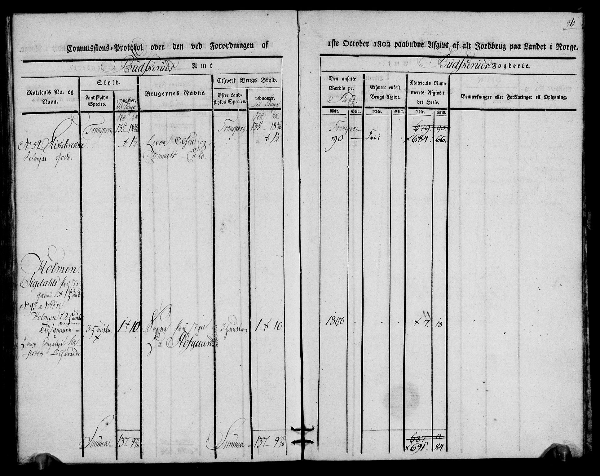 Rentekammeret inntil 1814, Realistisk ordnet avdeling, AV/RA-EA-4070/N/Ne/Nea/L0060: Buskerud fogderi. Kommisjonsprotokoll for Sigdal prestegjeld, 1803, p. 96