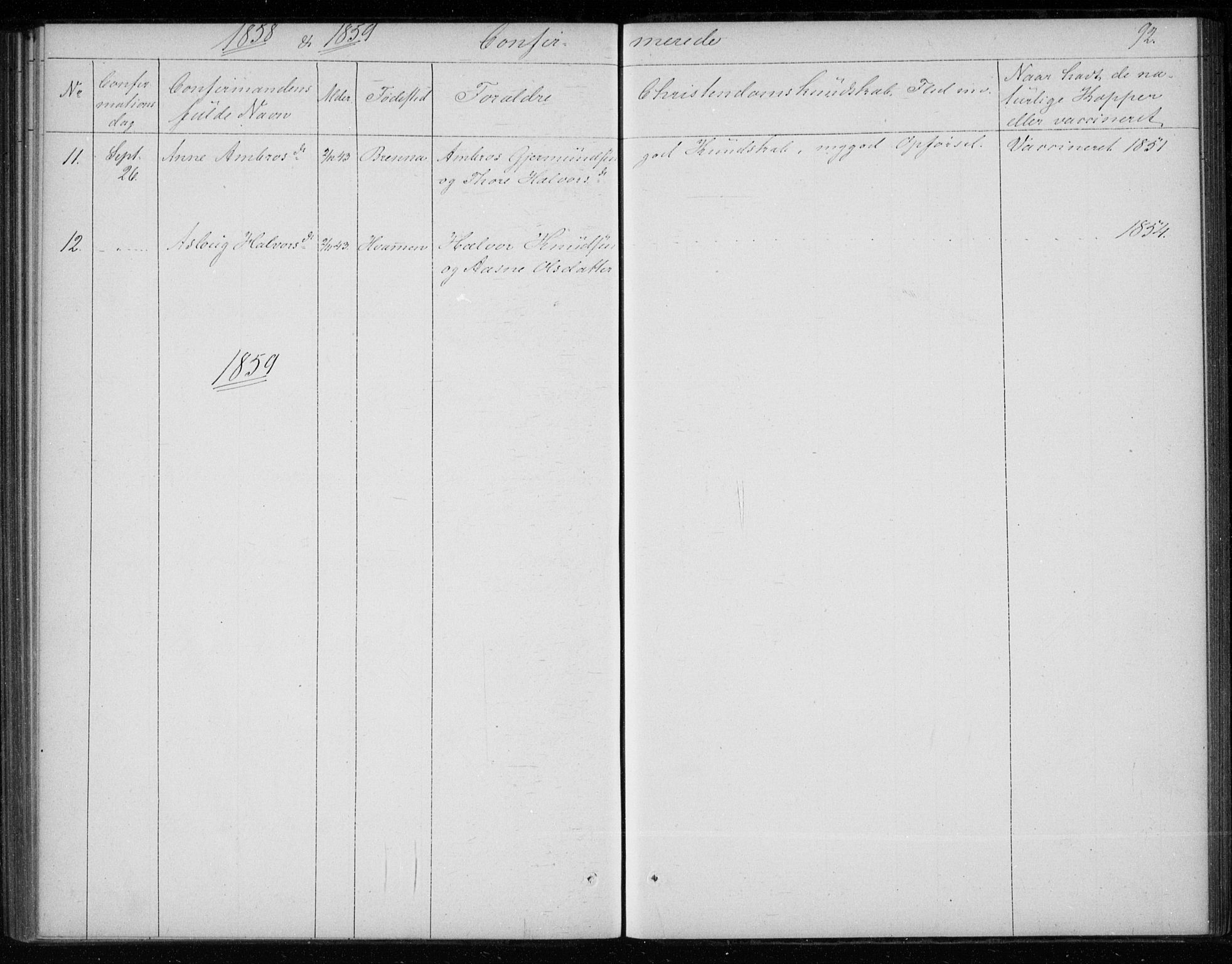 Gransherad kirkebøker, SAKO/A-267/F/Fb/L0003: Parish register (official) no. II 3, 1844-1859, p. 92