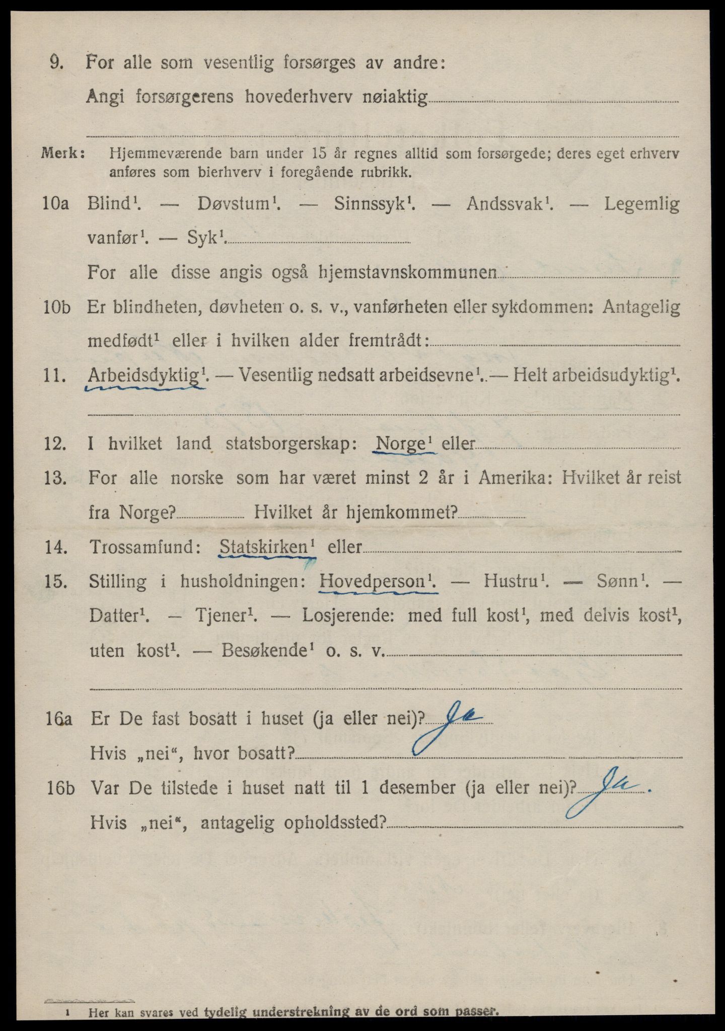 SAT, 1920 census for Sande (MR), 1920, p. 2967