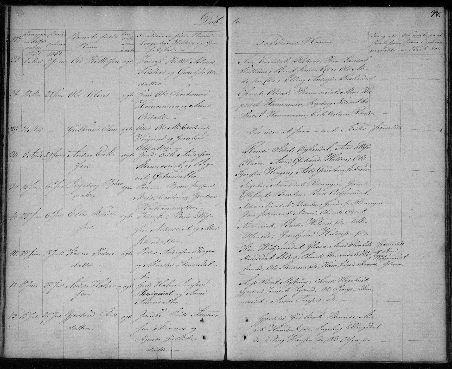 Krødsherad kirkebøker, AV/SAKO-A-19/F/Fa/L0002: Parish register (official) no. 2, 1829-1851, p. 97