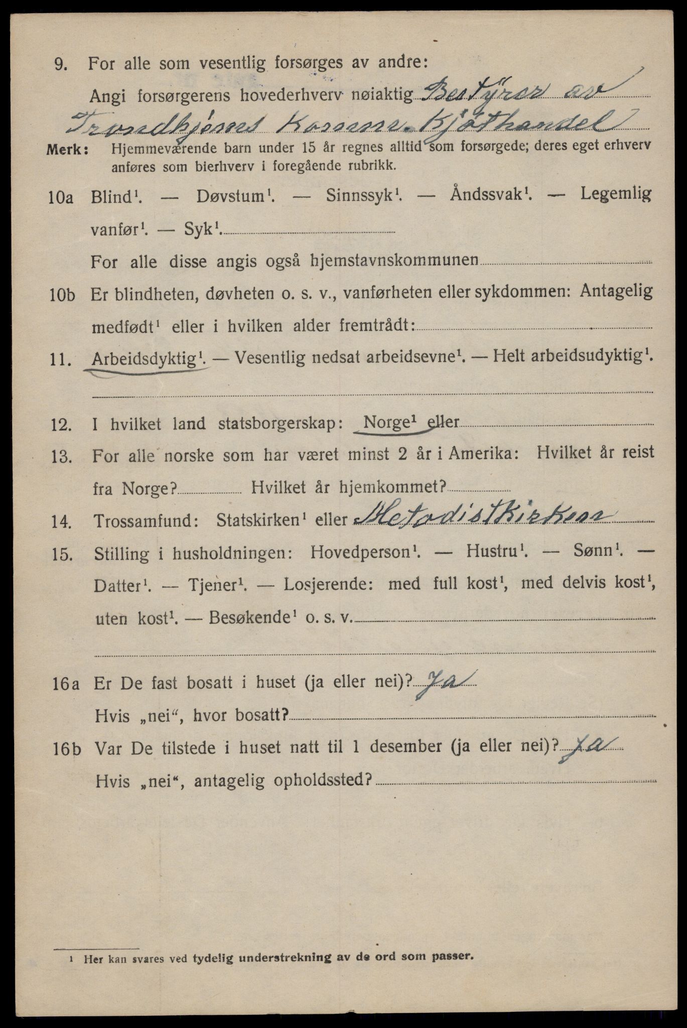 SAT, 1920 census for Trondheim, 1920, p. 49441