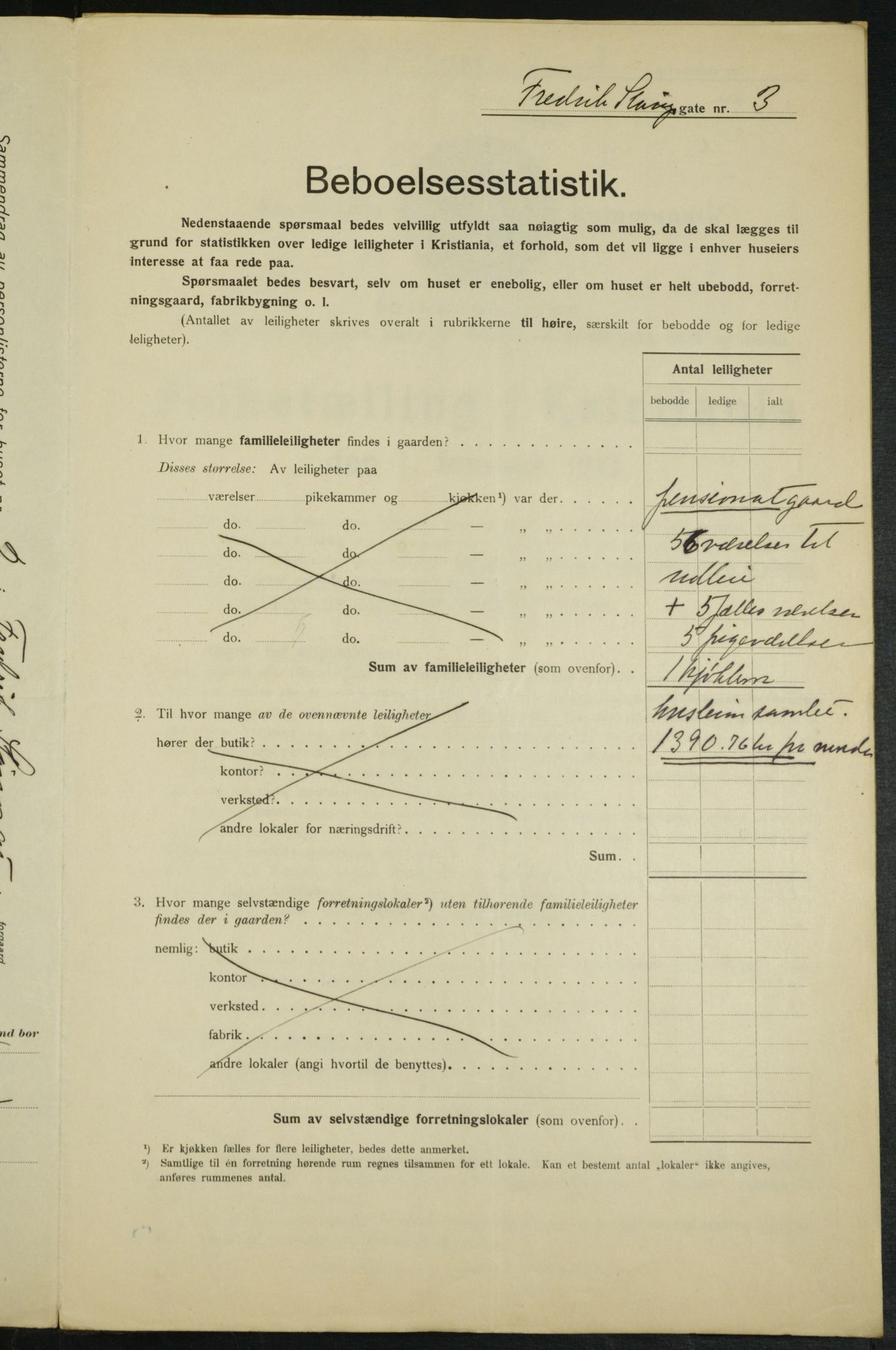 OBA, Municipal Census 1915 for Kristiania, 1915, p. 26166