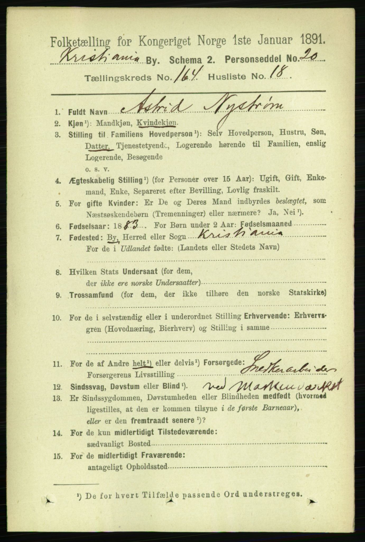 RA, 1891 census for 0301 Kristiania, 1891, p. 94787