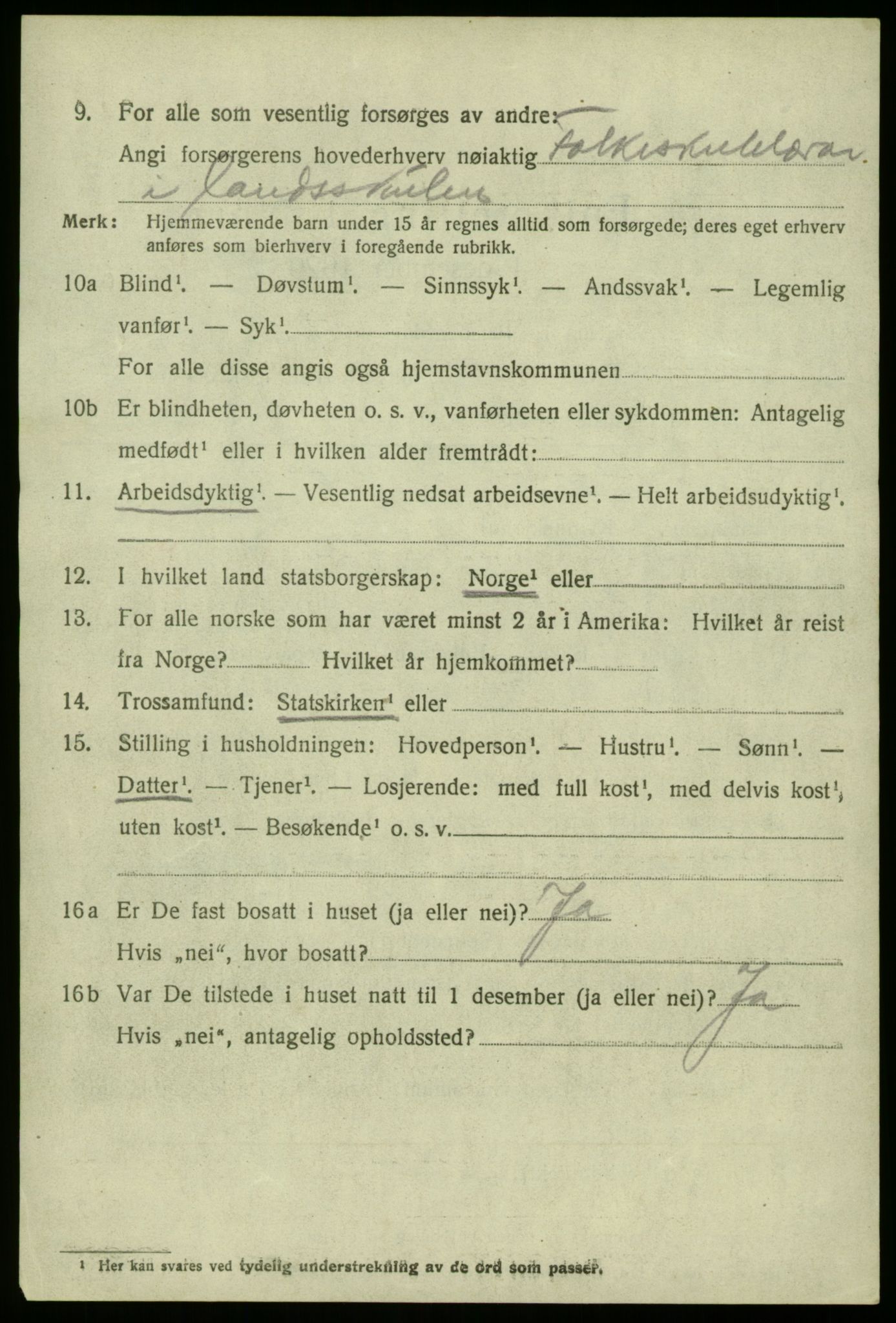 SAB, 1920 census for Manger, 1920, p. 3000