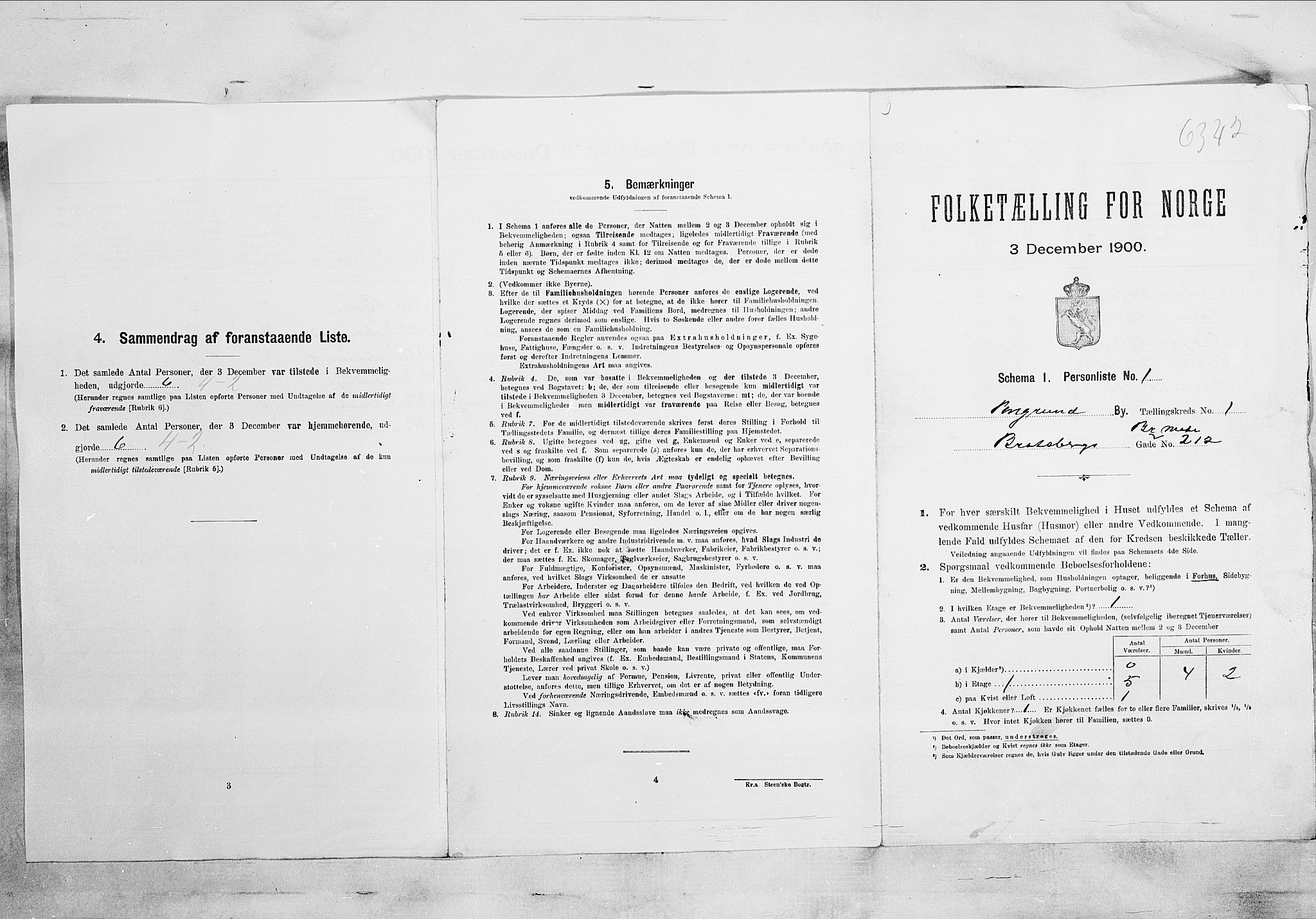 SAKO, 1900 census for Porsgrunn, 1900, p. 46