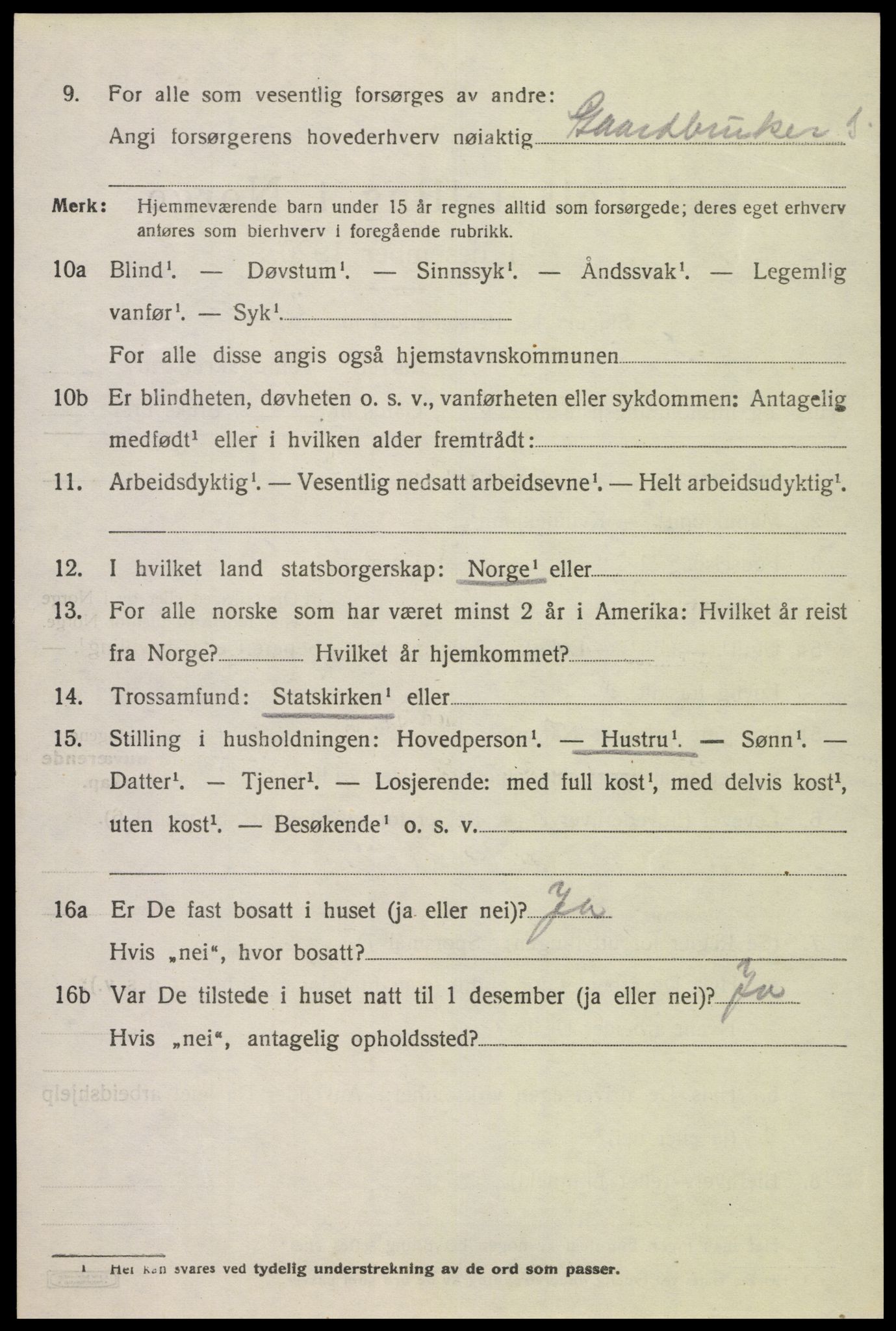 SAK, 1920 census for Feda, 1920, p. 1840