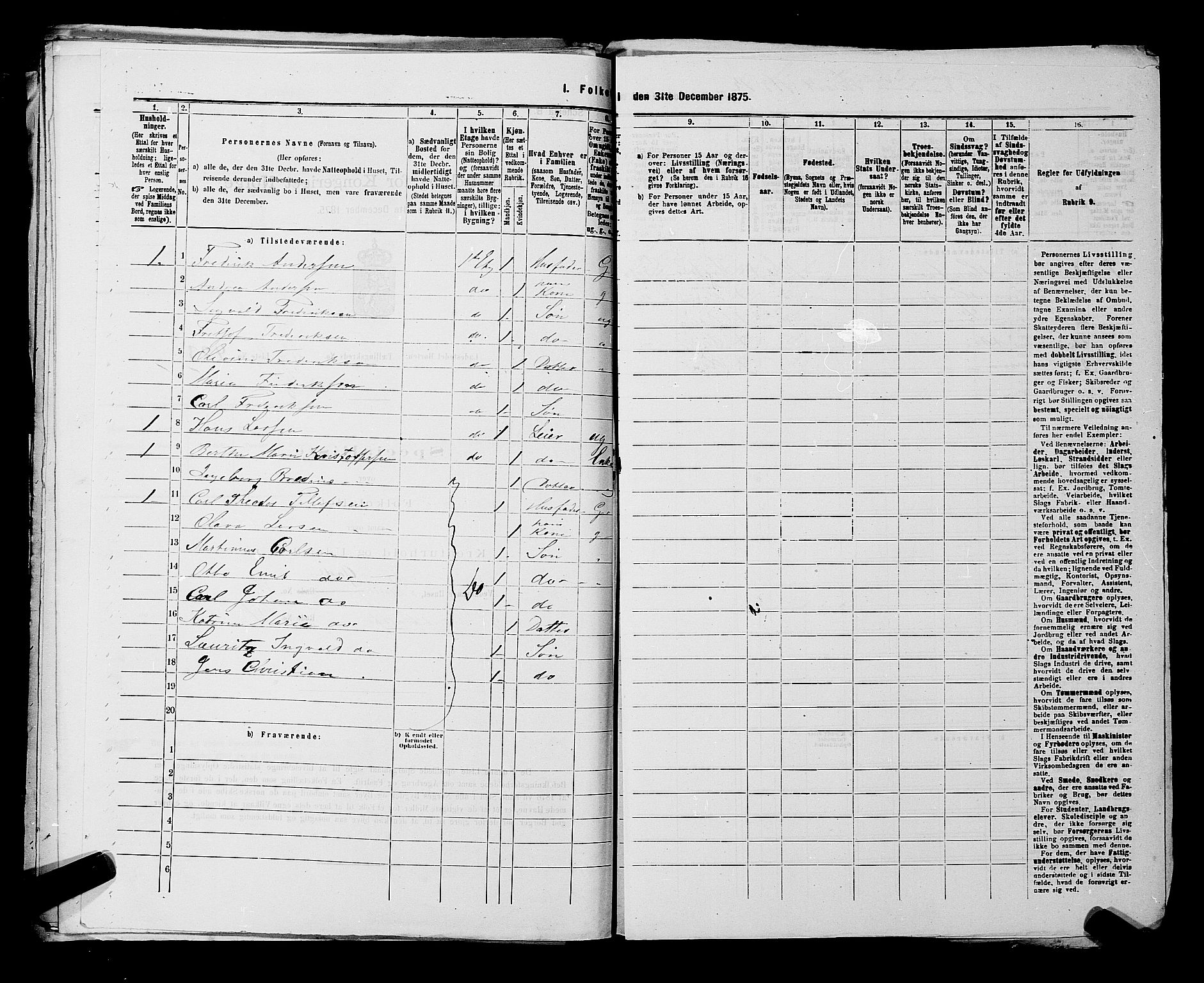 SAKO, 1875 census for 0703P Horten, 1875, p. 949