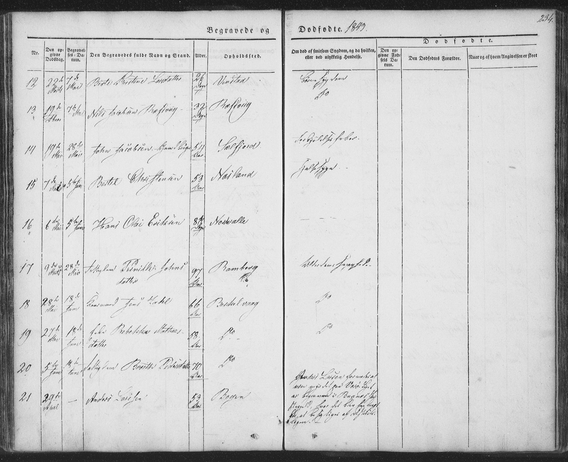 Ministerialprotokoller, klokkerbøker og fødselsregistre - Nordland, AV/SAT-A-1459/885/L1202: Parish register (official) no. 885A03, 1838-1859, p. 234