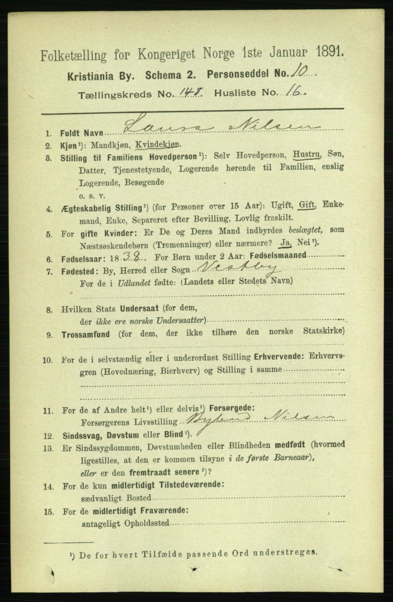 RA, 1891 census for 0301 Kristiania, 1891, p. 82478