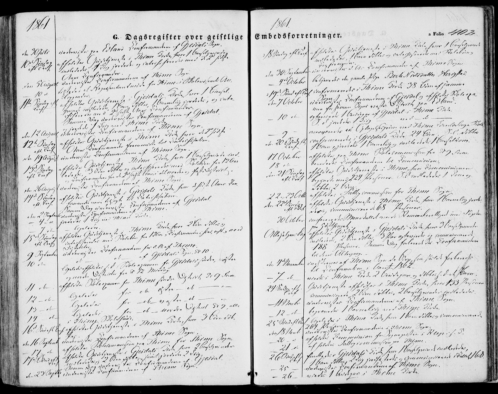 Lye sokneprestkontor, SAST/A-101794/001/30BA/L0007: Parish register (official) no. A 6, 1856-1871, p. 402