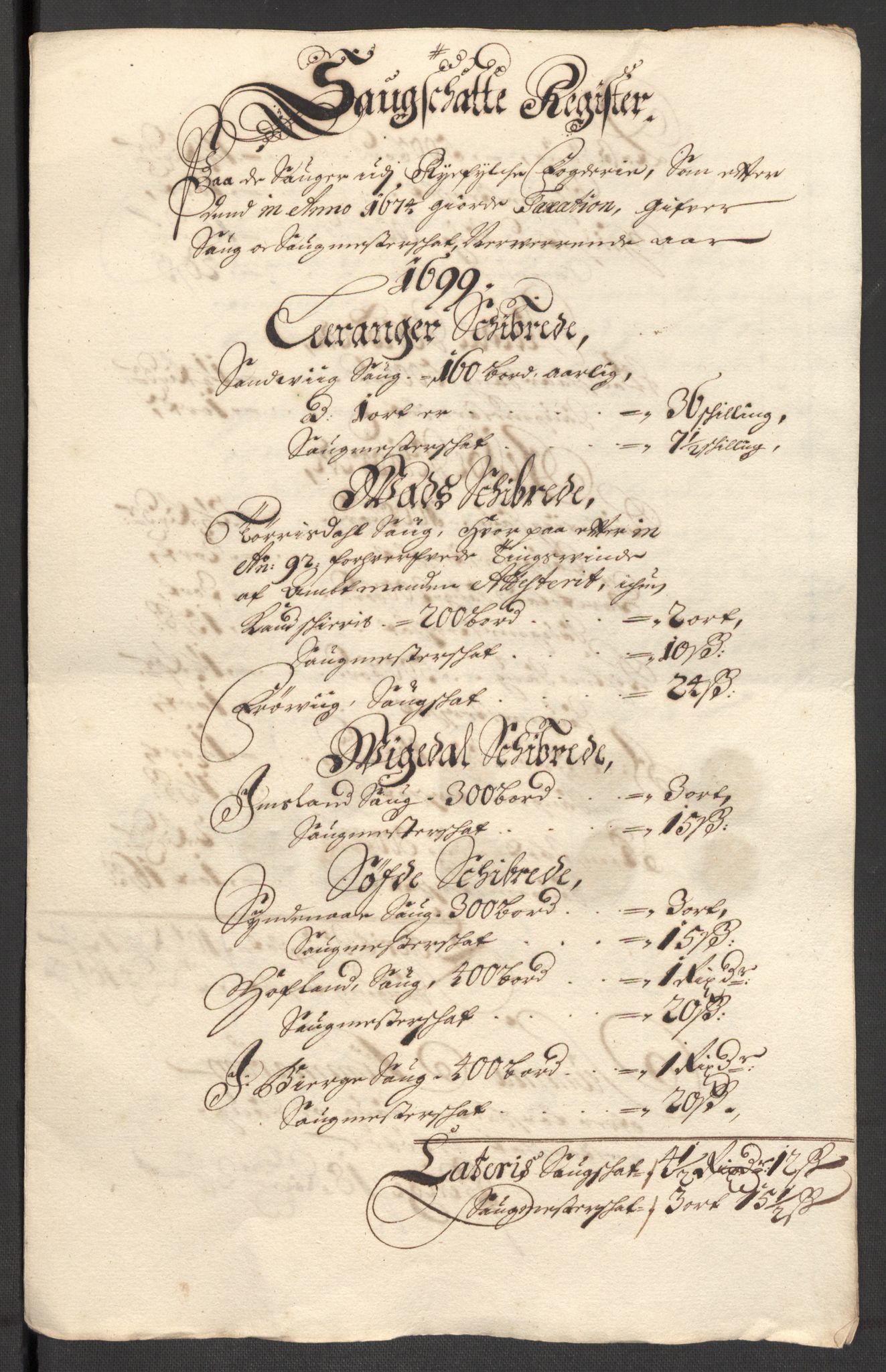Rentekammeret inntil 1814, Reviderte regnskaper, Fogderegnskap, RA/EA-4092/R47/L2858: Fogderegnskap Ryfylke, 1697-1700, p. 279