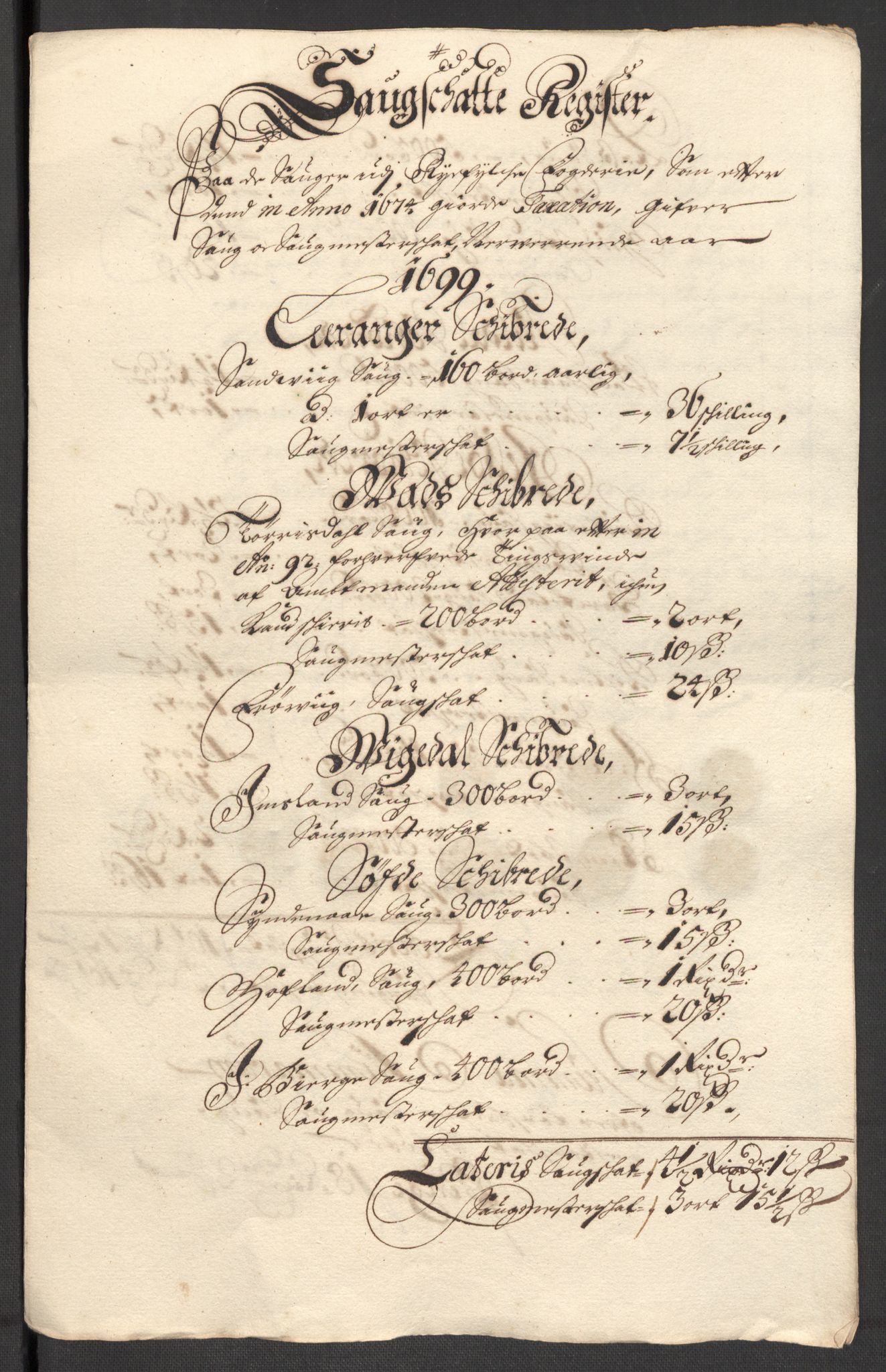 Rentekammeret inntil 1814, Reviderte regnskaper, Fogderegnskap, AV/RA-EA-4092/R47/L2858: Fogderegnskap Ryfylke, 1697-1700, p. 279