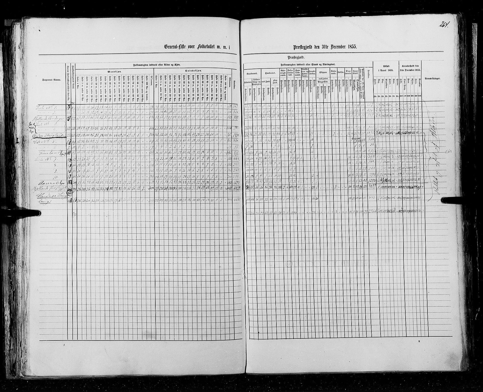 RA, Census 1855, vol. 3: Bratsberg amt, Nedenes amt og Lister og Mandal amt, 1855, p. 264