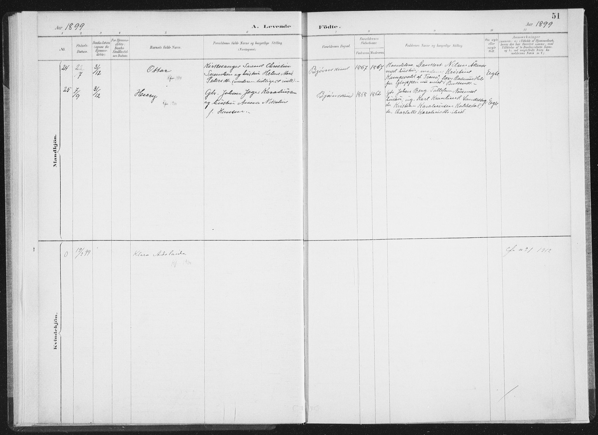 Ministerialprotokoller, klokkerbøker og fødselsregistre - Nordland, AV/SAT-A-1459/898/L1422: Parish register (official) no. 898A02, 1887-1908, p. 51