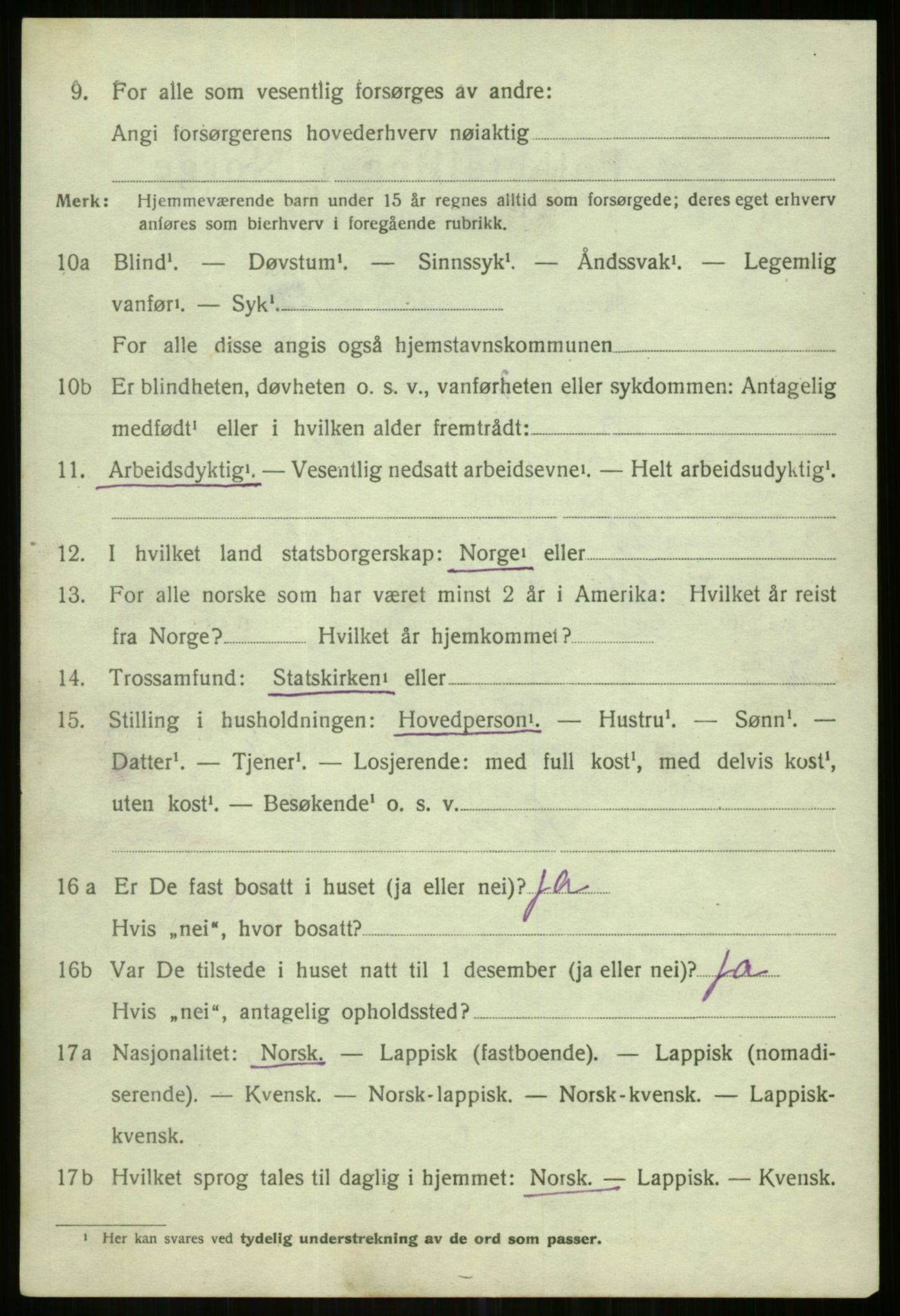 SATØ, 1920 census for Karlsøy, 1920, p. 2454