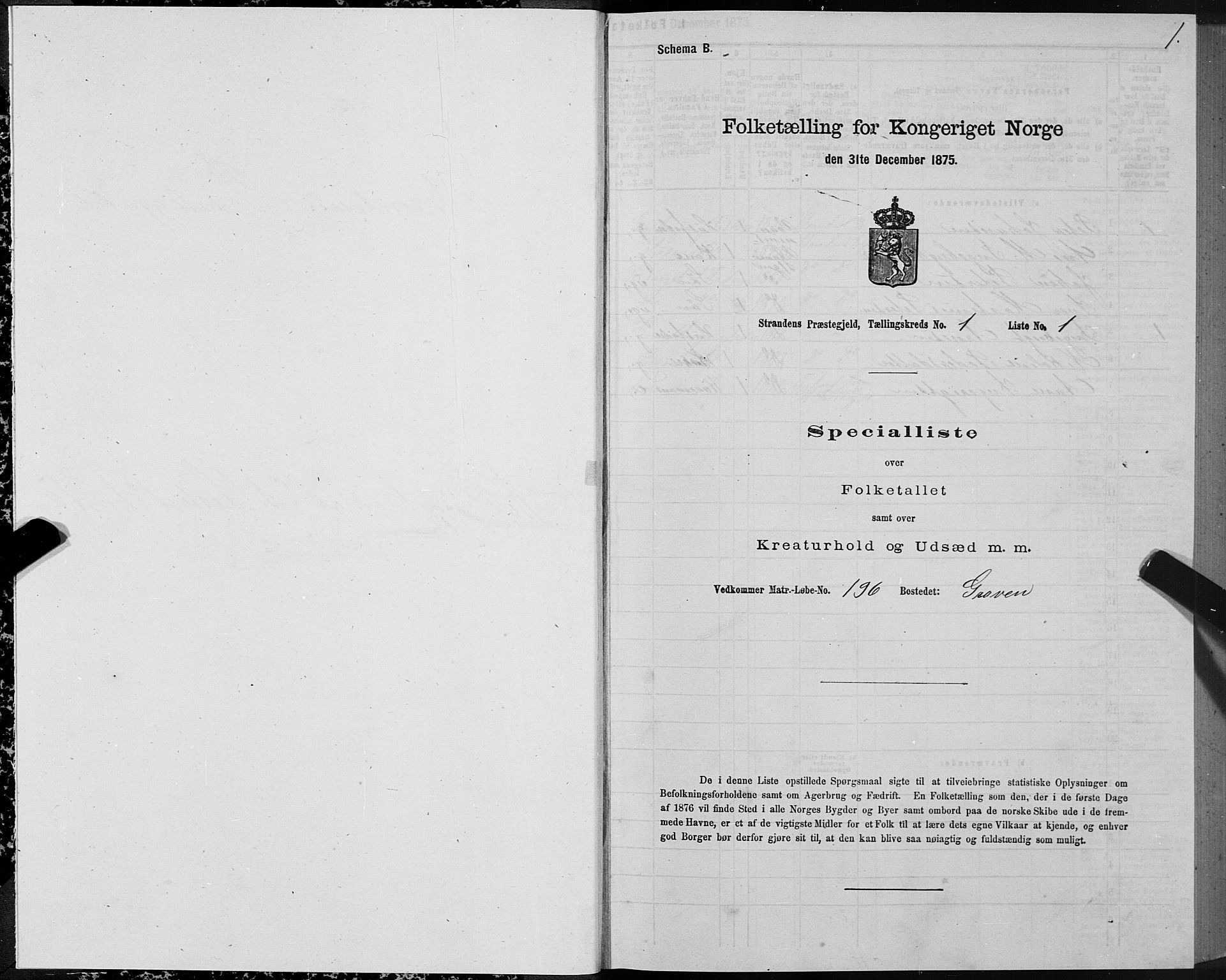 SAT, 1875 census for 1525P Stranda, 1875, p. 1001