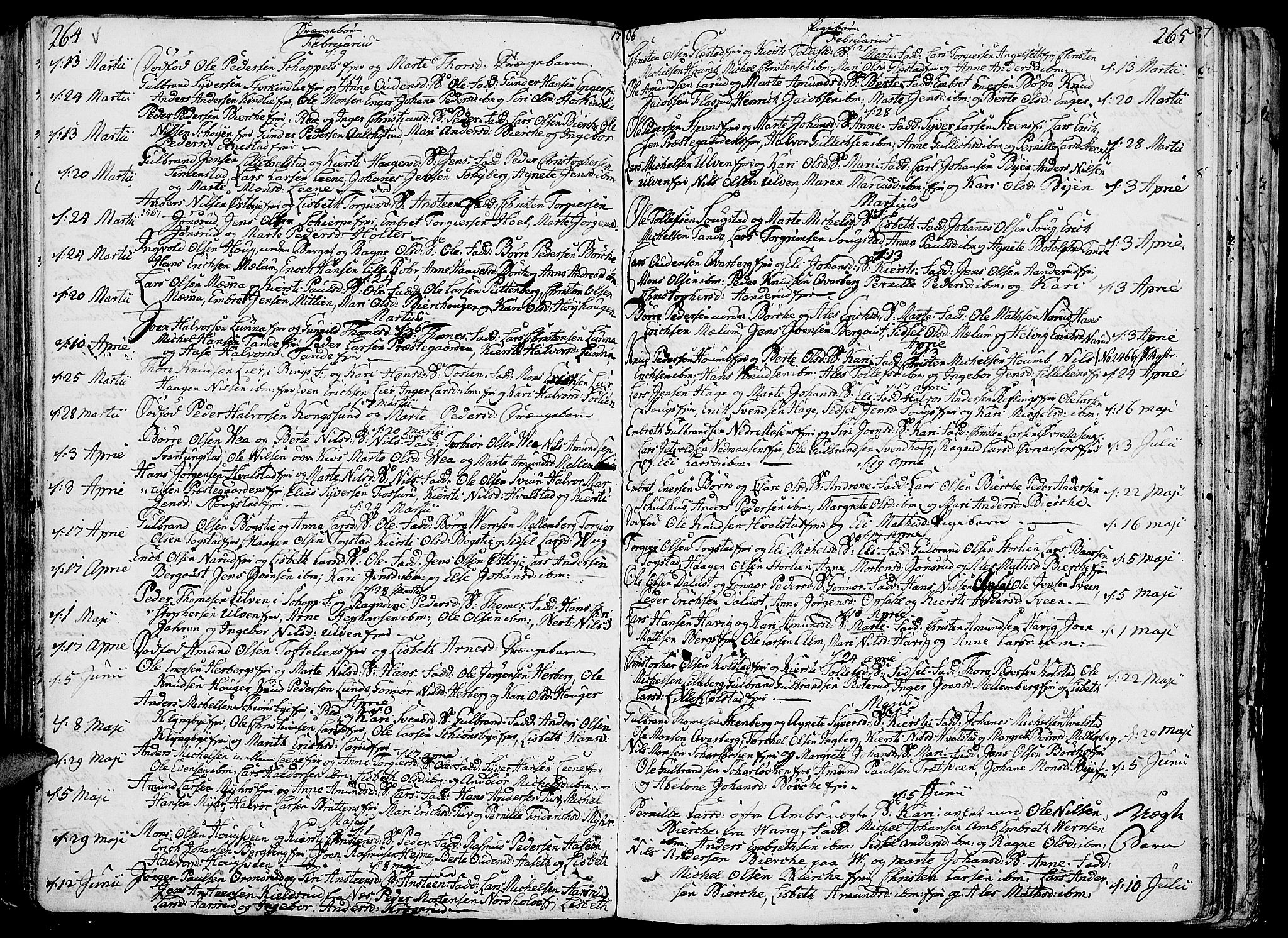 Ringsaker prestekontor, AV/SAH-PREST-014/K/Ka/L0003: Parish register (official) no. 3, 1775-1798, p. 264-265