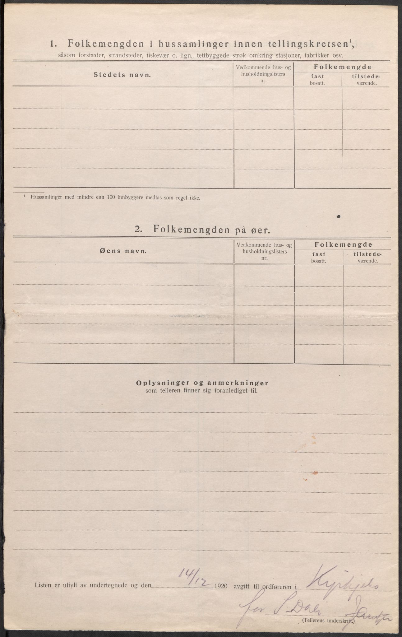 SAB, 1920 census for Kyrkjebø, 1920, p. 33