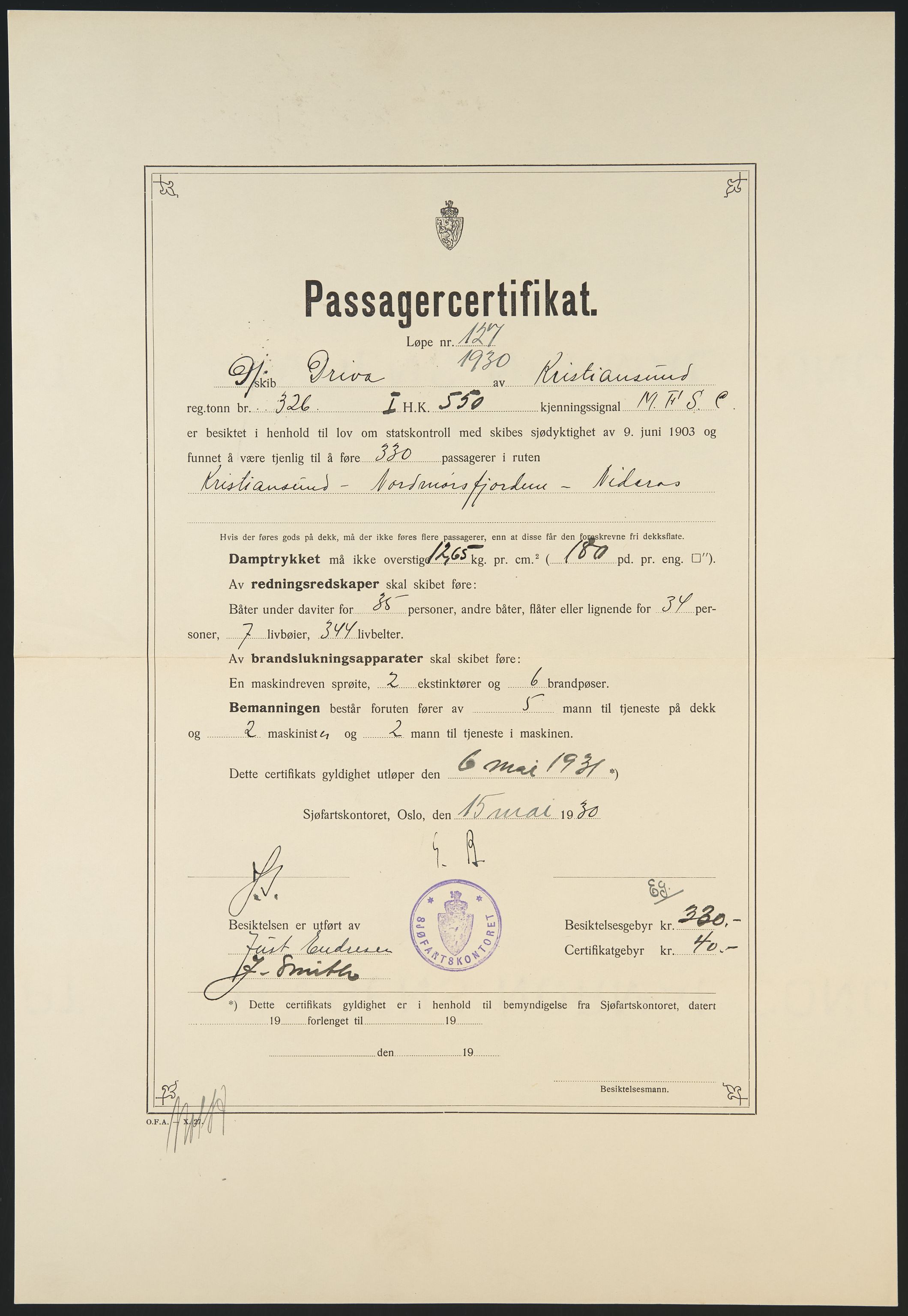 Sjøfartsdirektoratet med forløpere, skipsmapper slettede skip, RA/S-4998/F/Fa/L0252: --, 1874-1932, p. 71