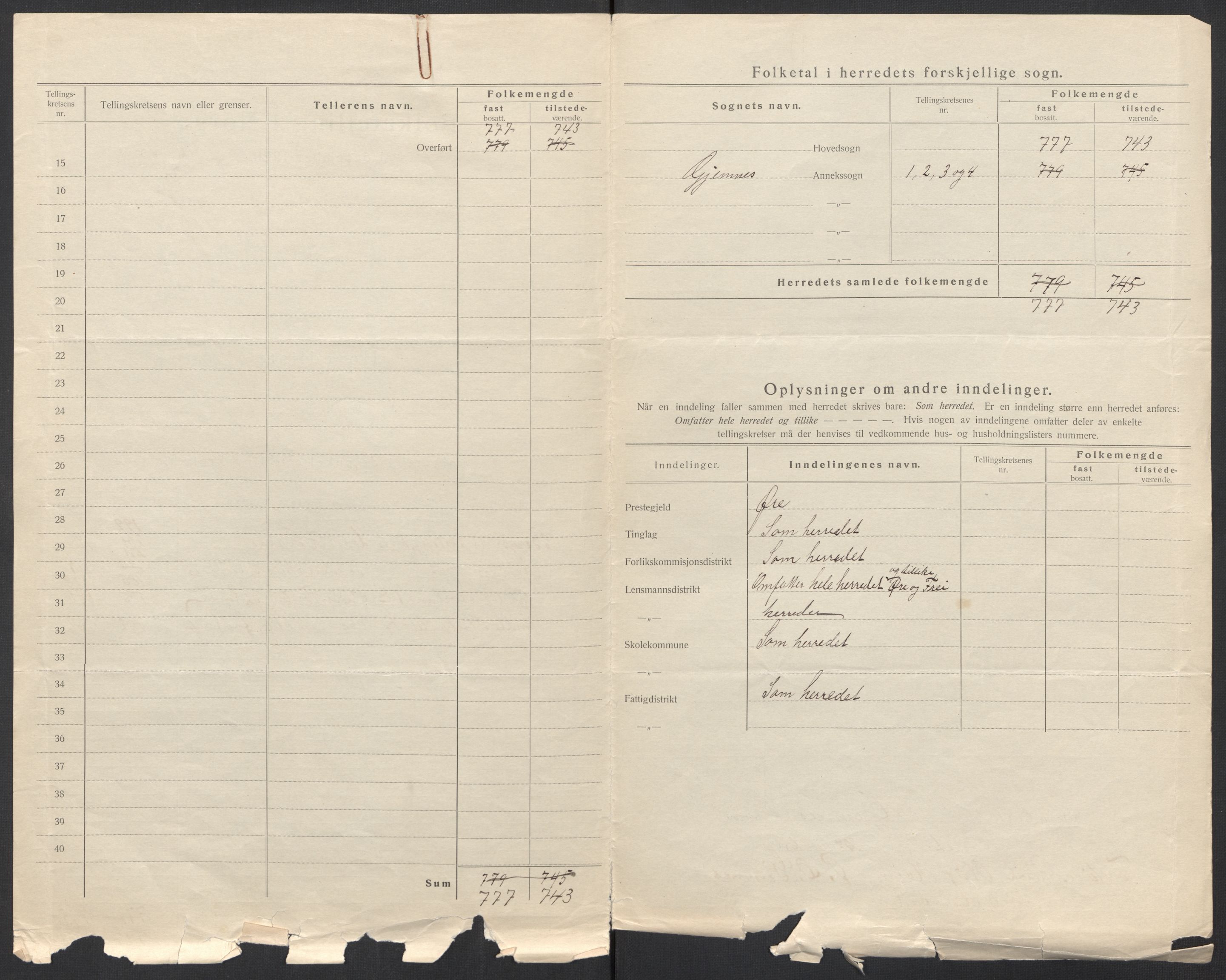 SAT, 1920 census for Gjemnes, 1920, p. 4
